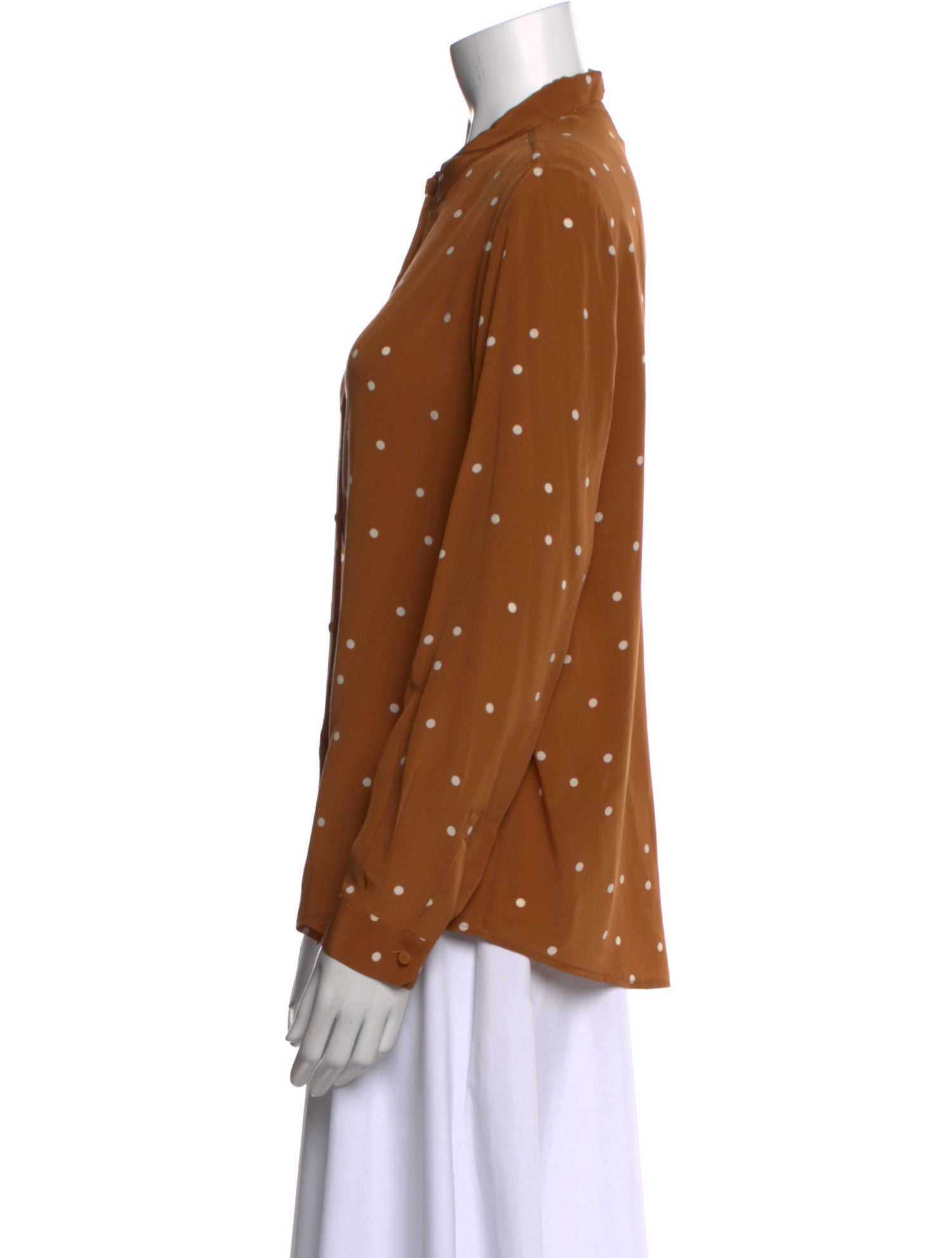 Sézane Silk Printed Button-Up Top