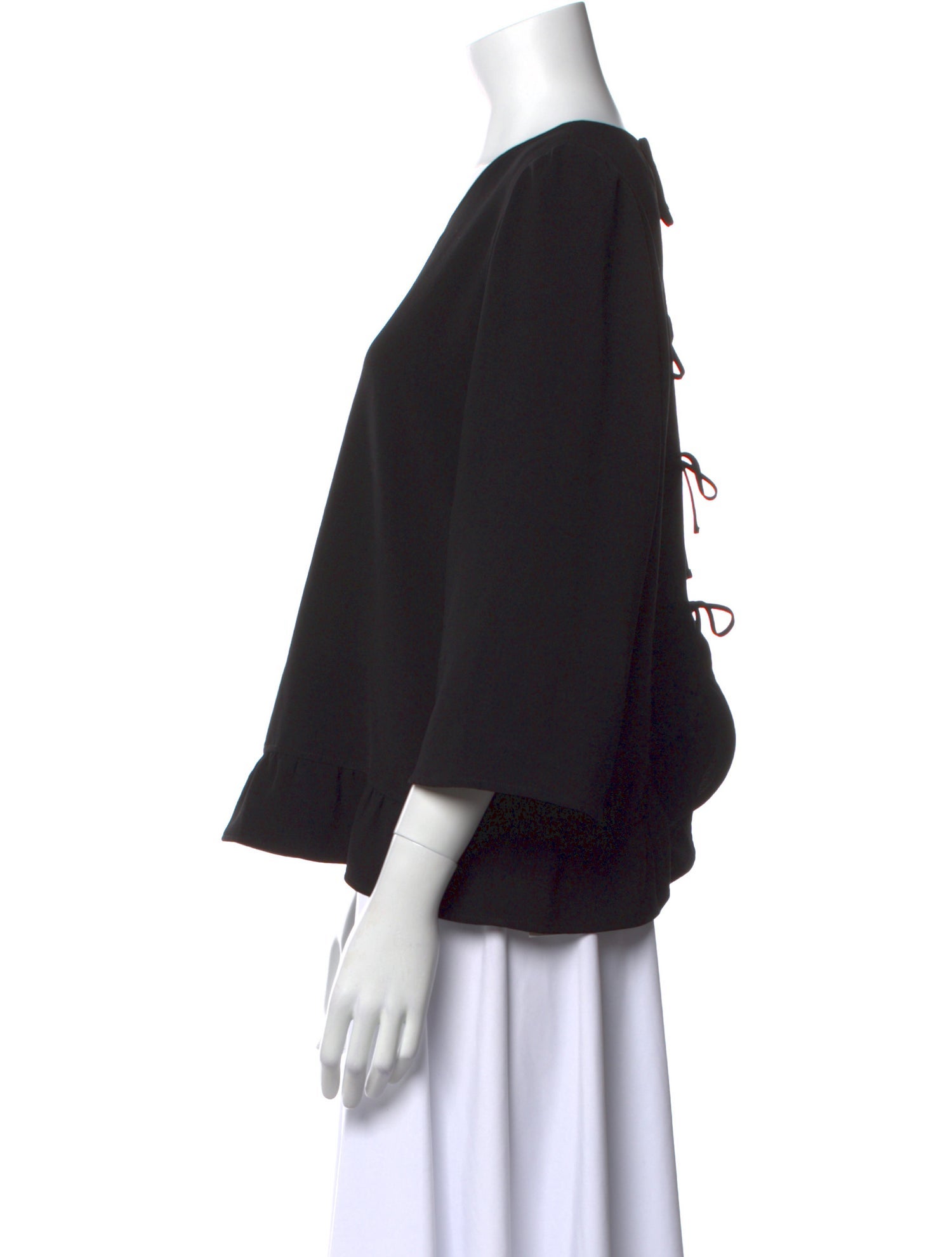 Sézane Bateau Neckline Three-Quarter Sleeve Blouse