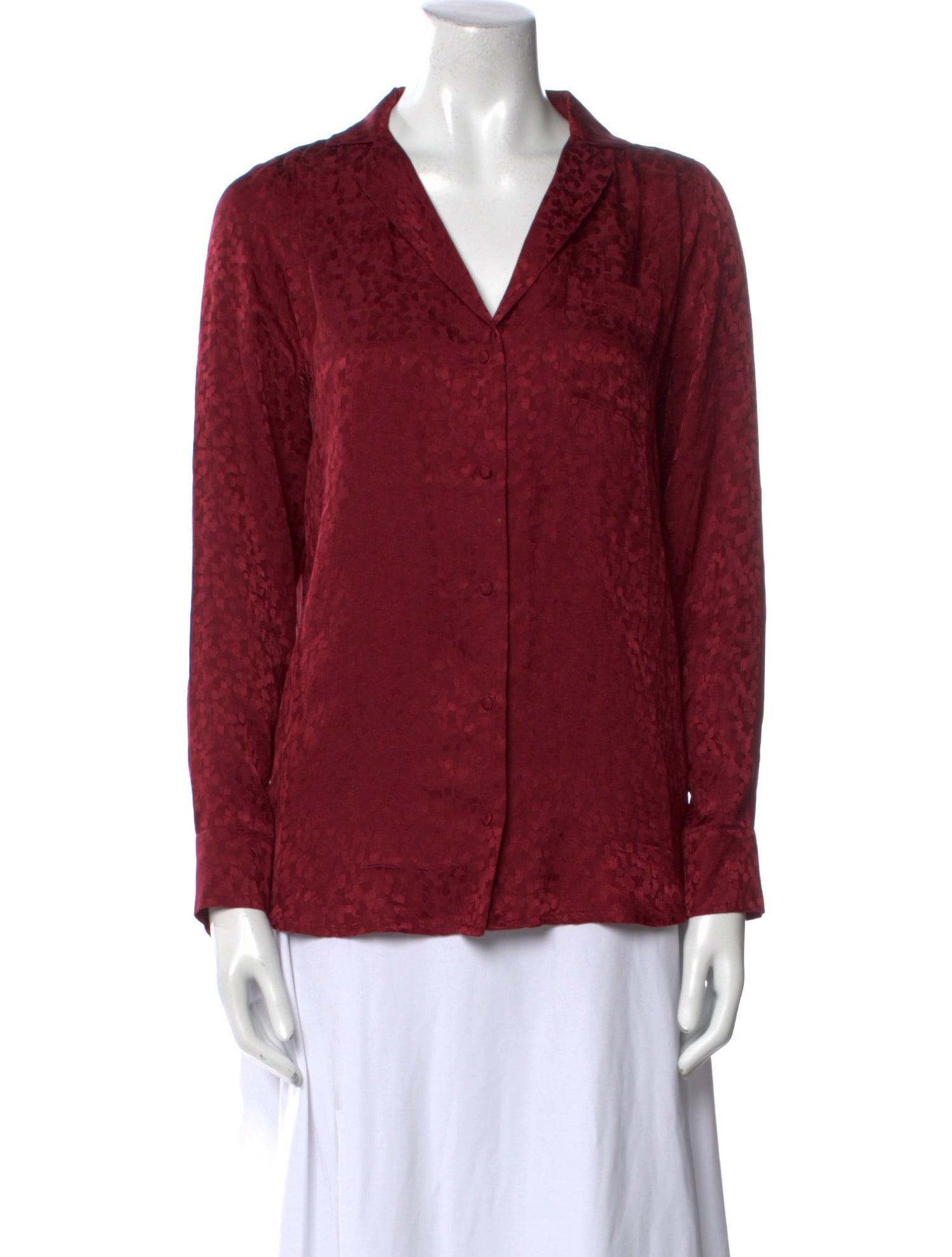 Sézane Silk Long Sleeve Button-Up Top
