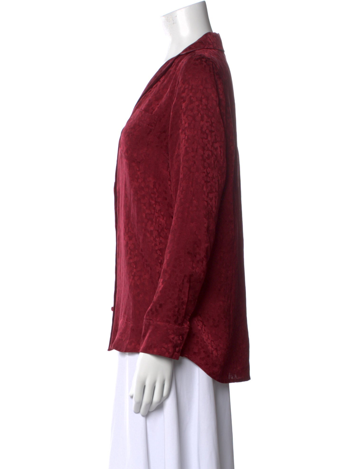 Sézane Silk Long Sleeve Button-Up Top