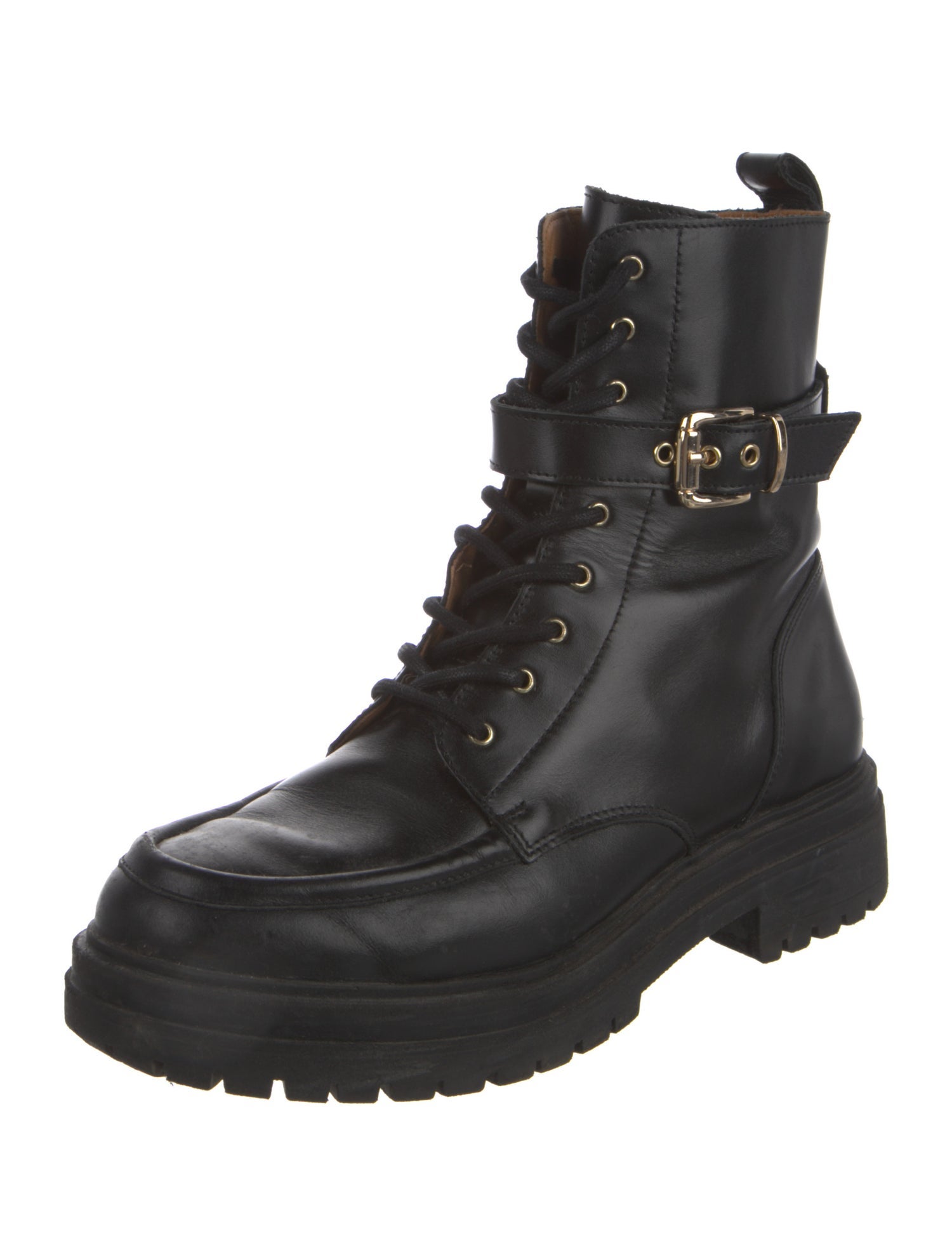 Sézane Leather Combat Boots
