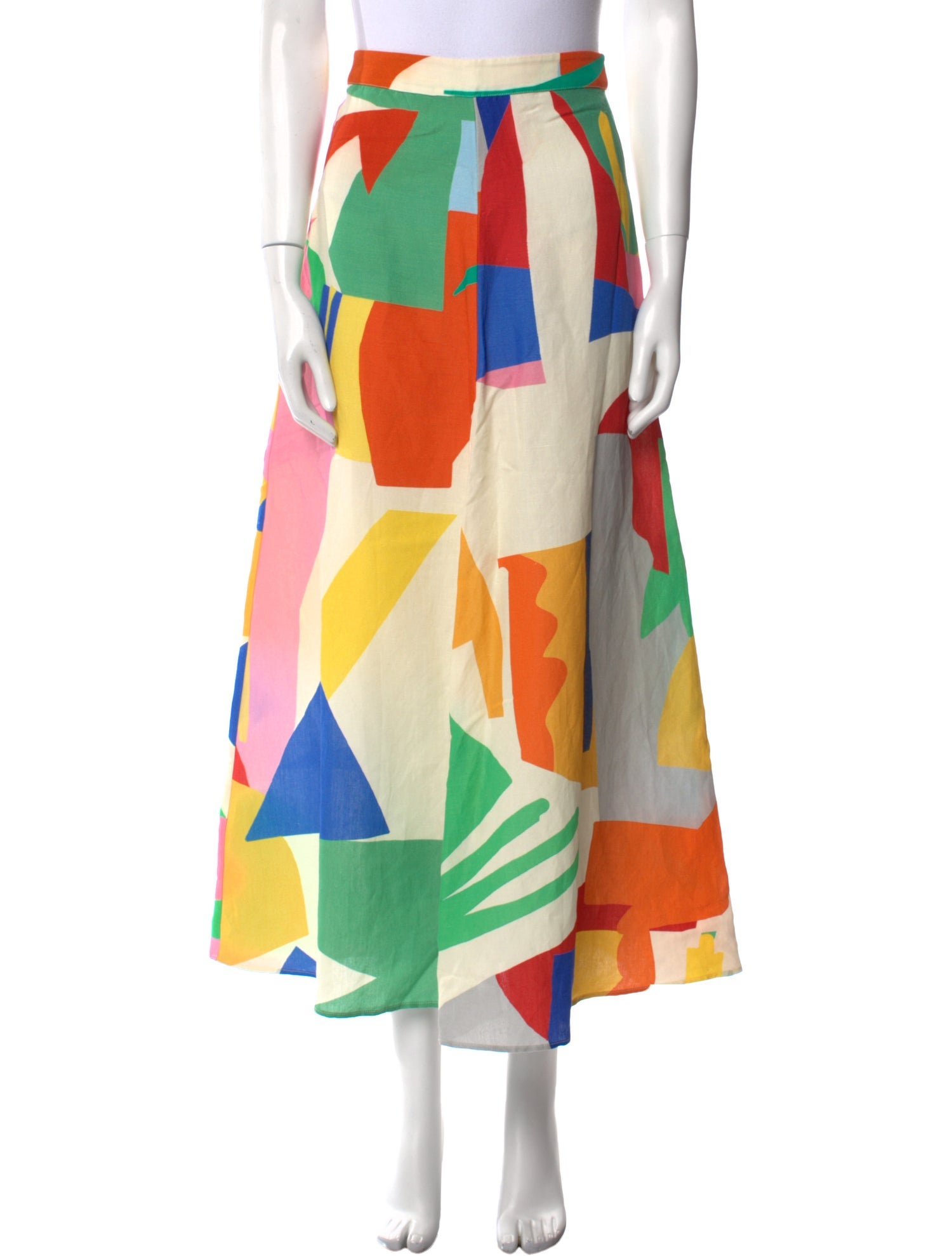 Sézane Printed Midi Length Skirt