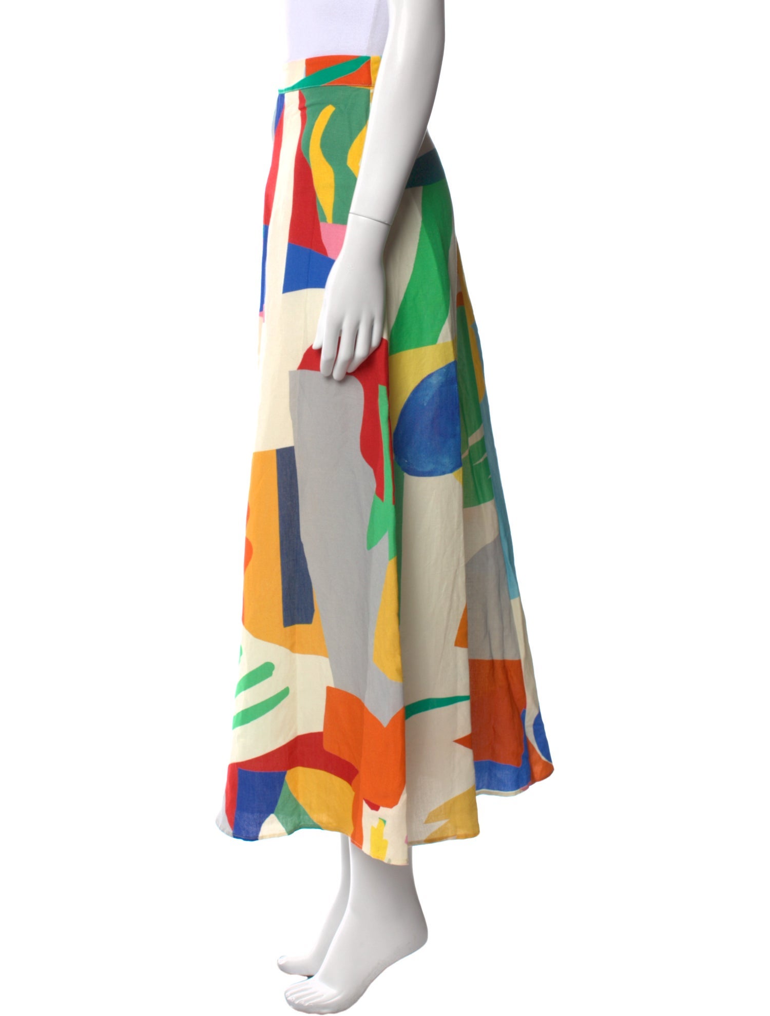 Sézane Printed Midi Length Skirt