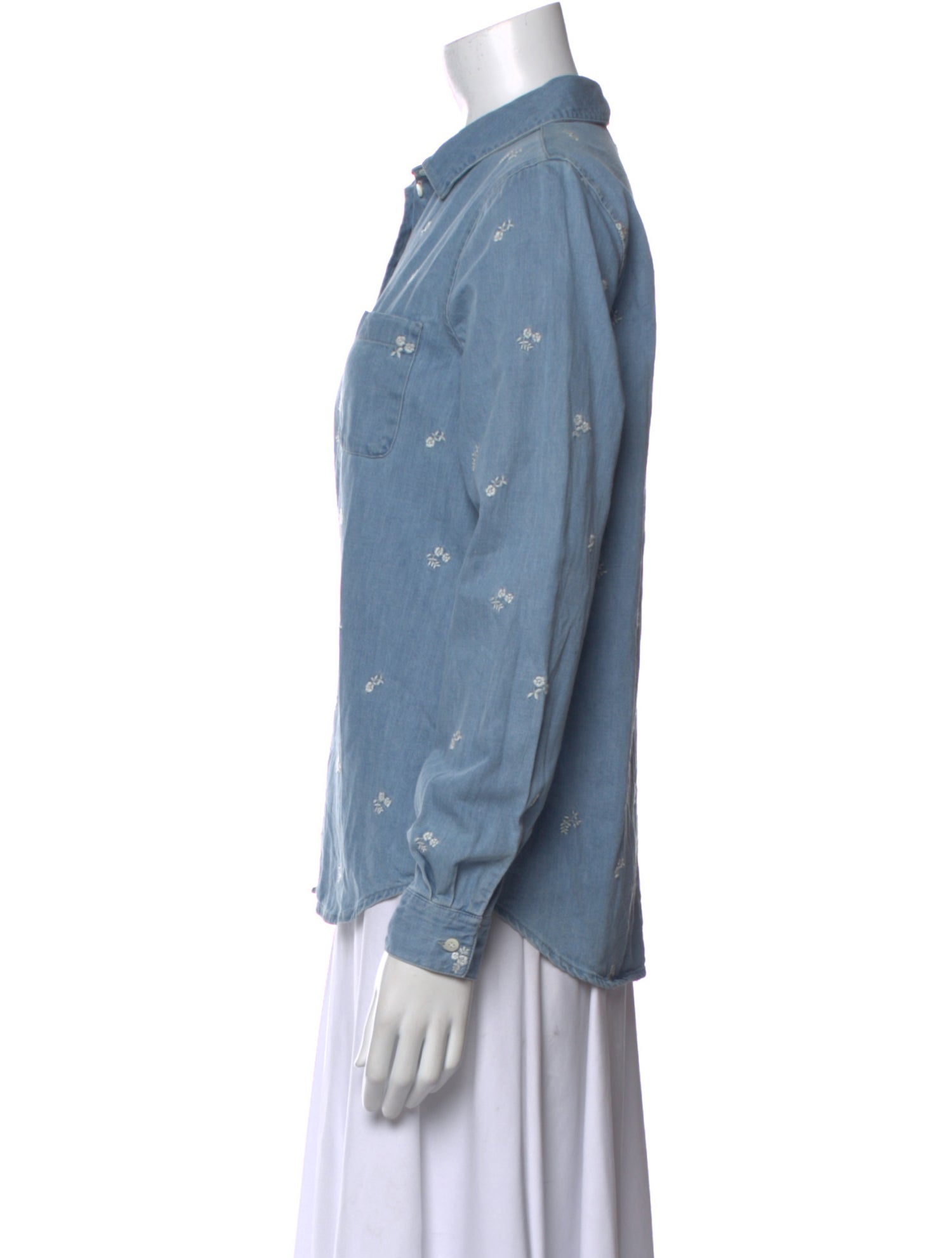 Sézane Long Sleeve Button-Up Top