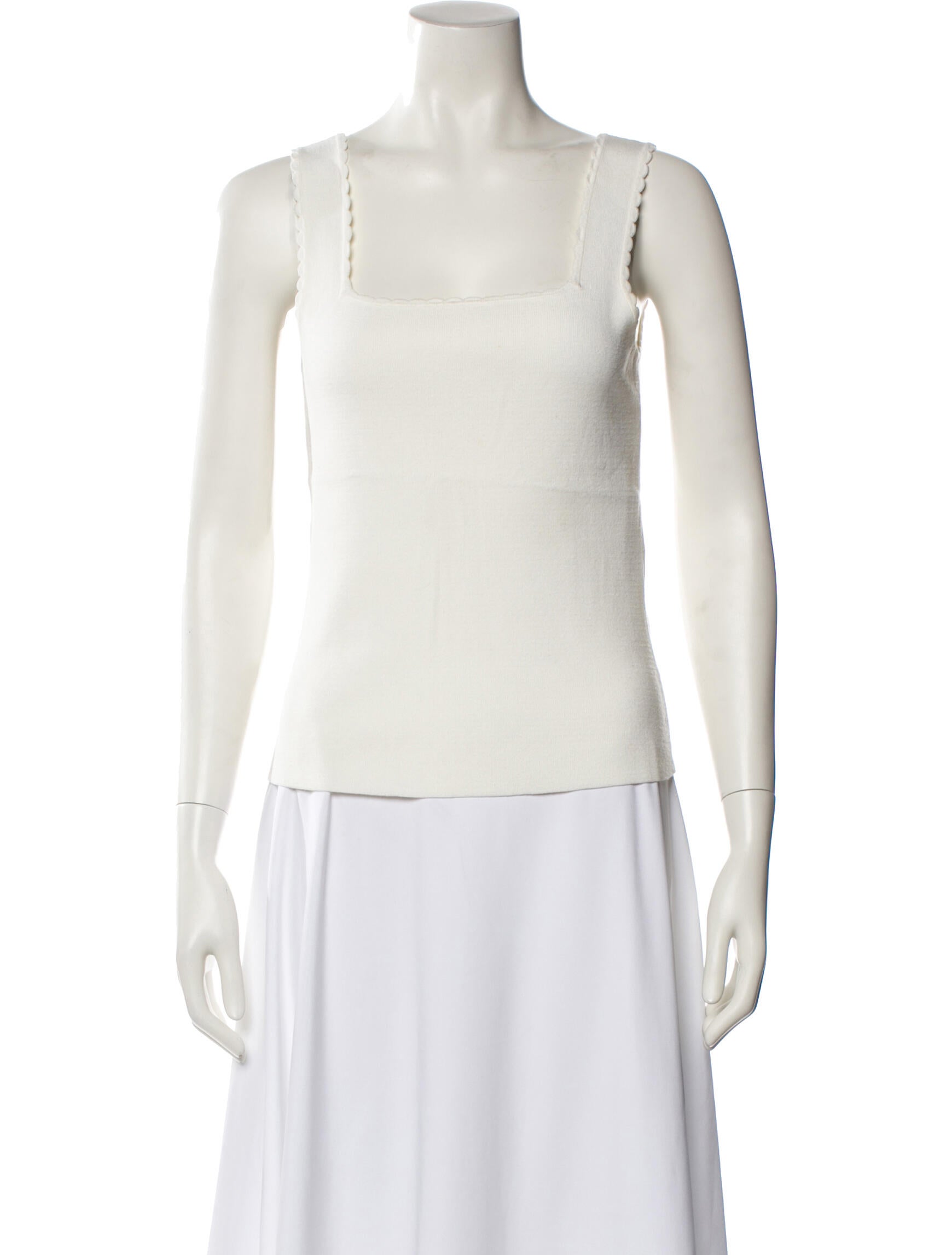 La Maille Sezane Square Neckline Sleeveless Top