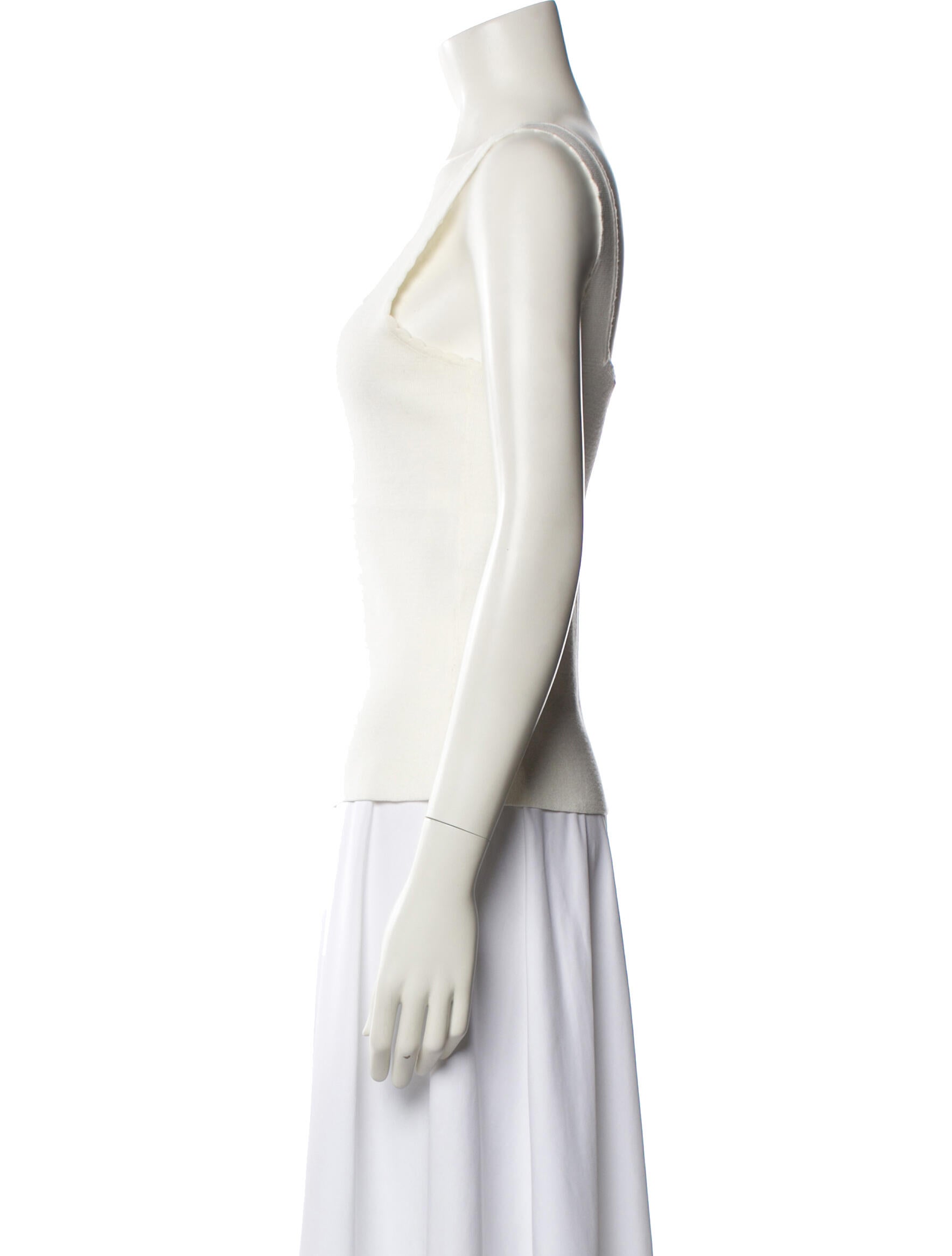 La Maille Sezane Square Neckline Sleeveless Top