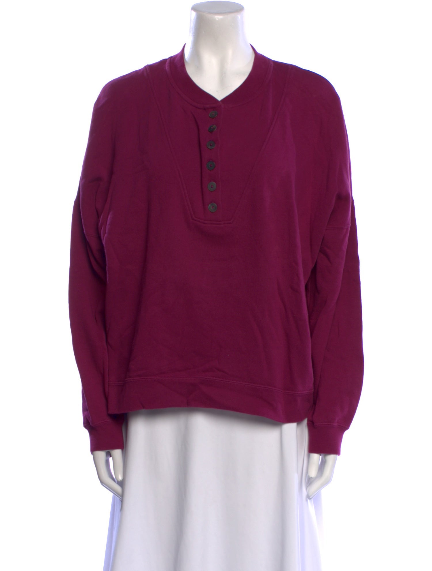 Sézane V-Neck Long Sleeve Sweatshirt
