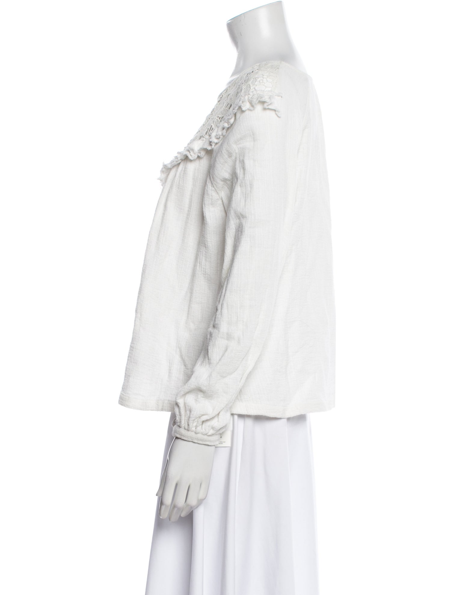 Sézane Bateau Neckline Long Sleeve Blouse