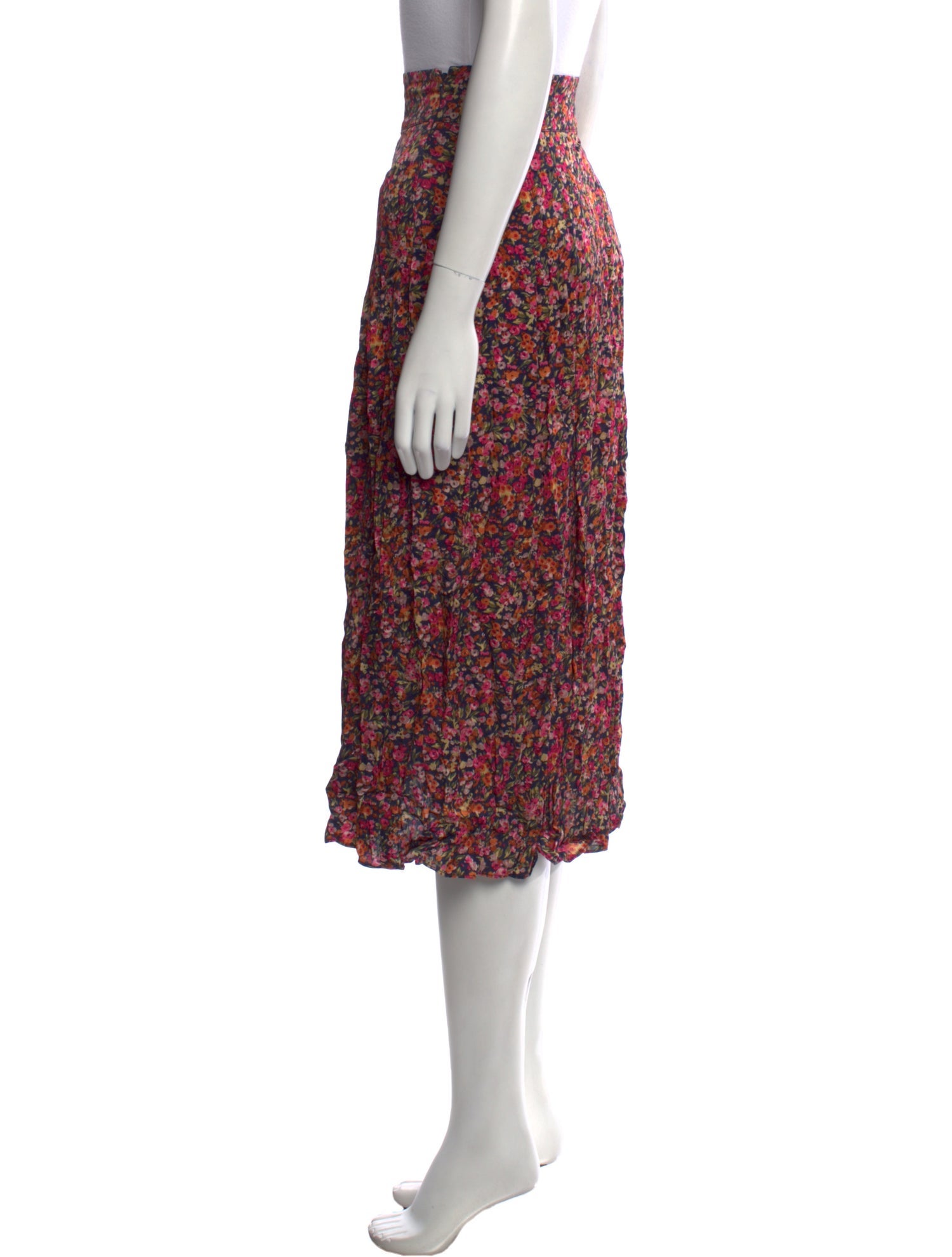 Sézane Floral Print Knee-Length Skirt