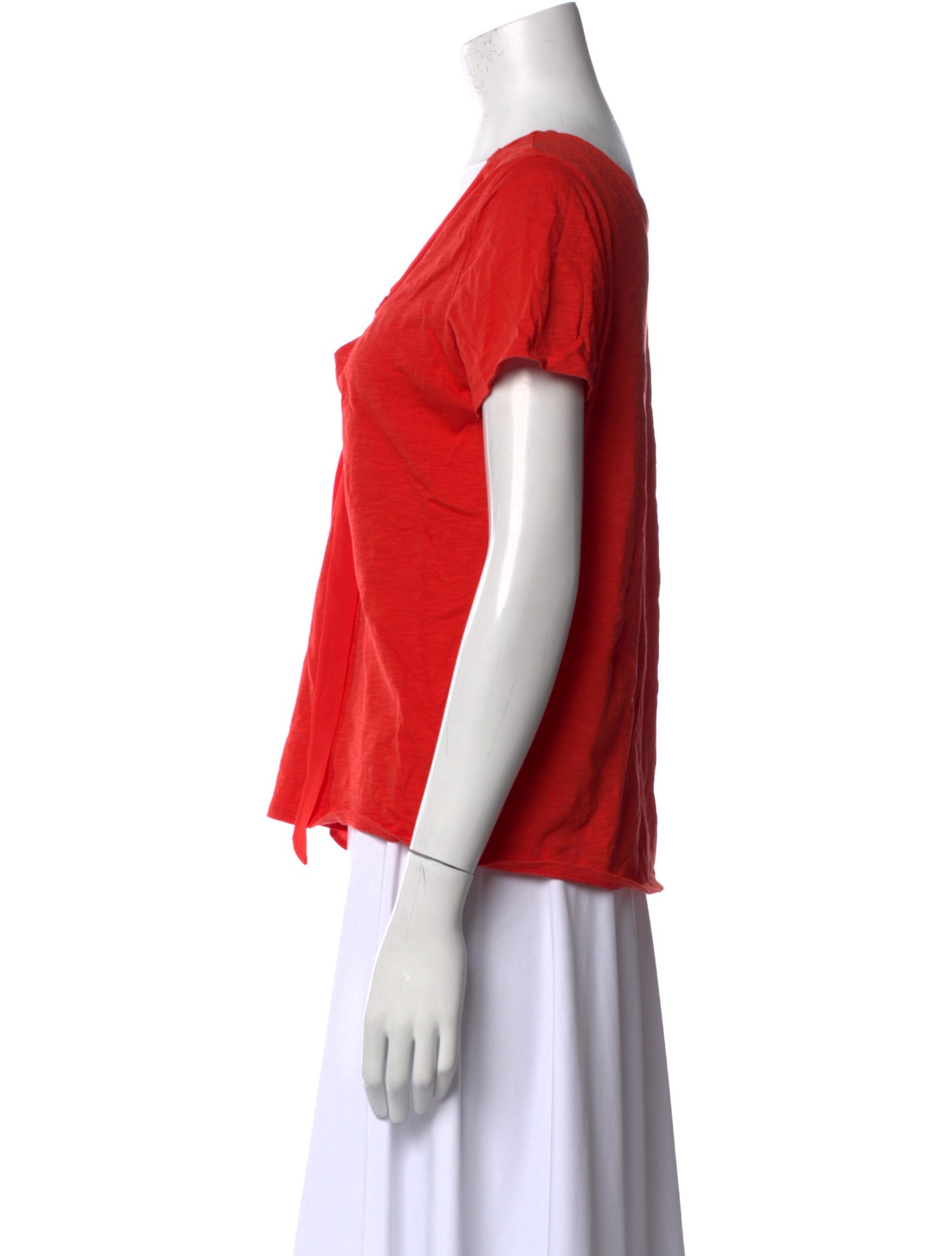 Sézane V-Neck Short Sleeve Blouse