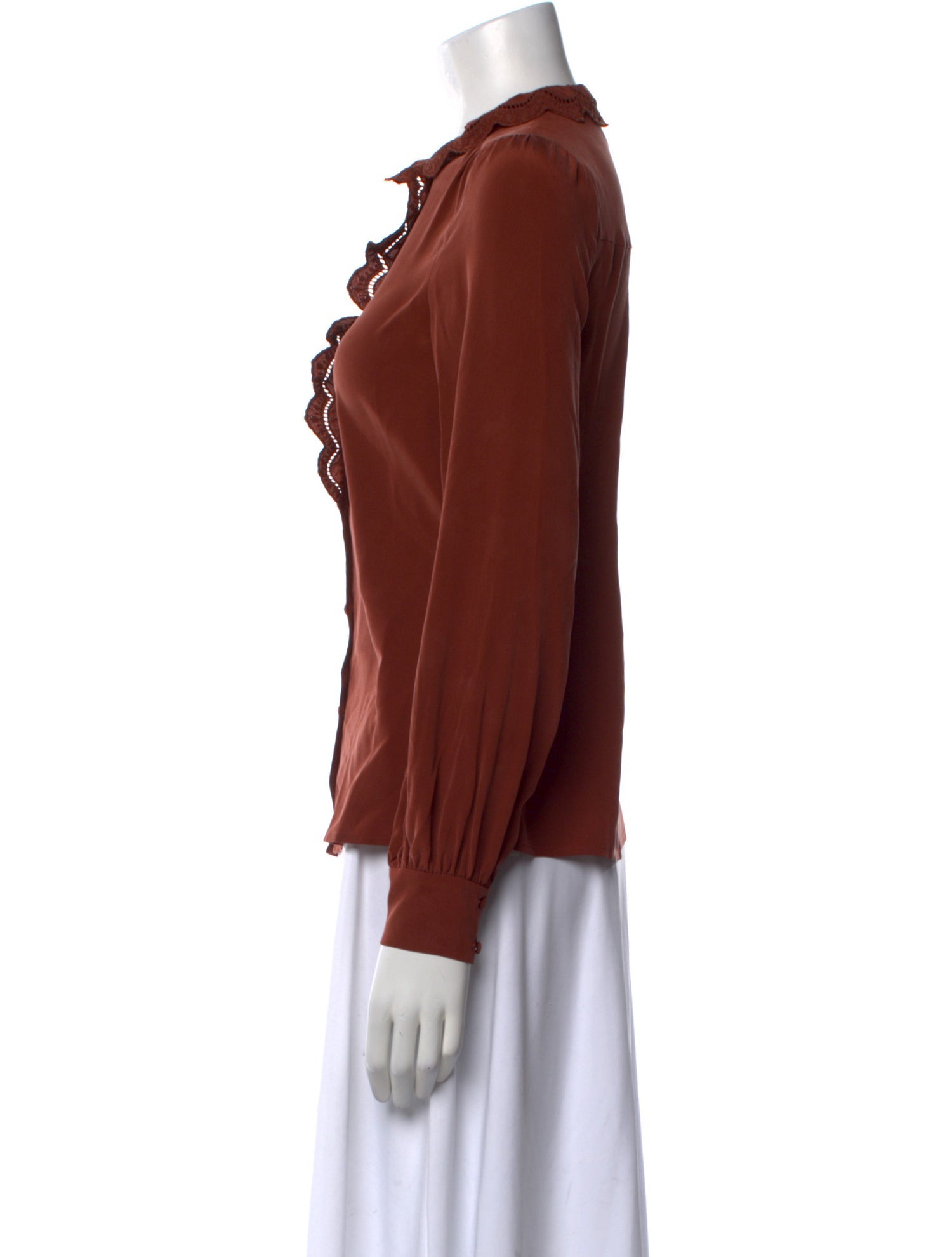 Sézane Silk Mock Neck Blouse