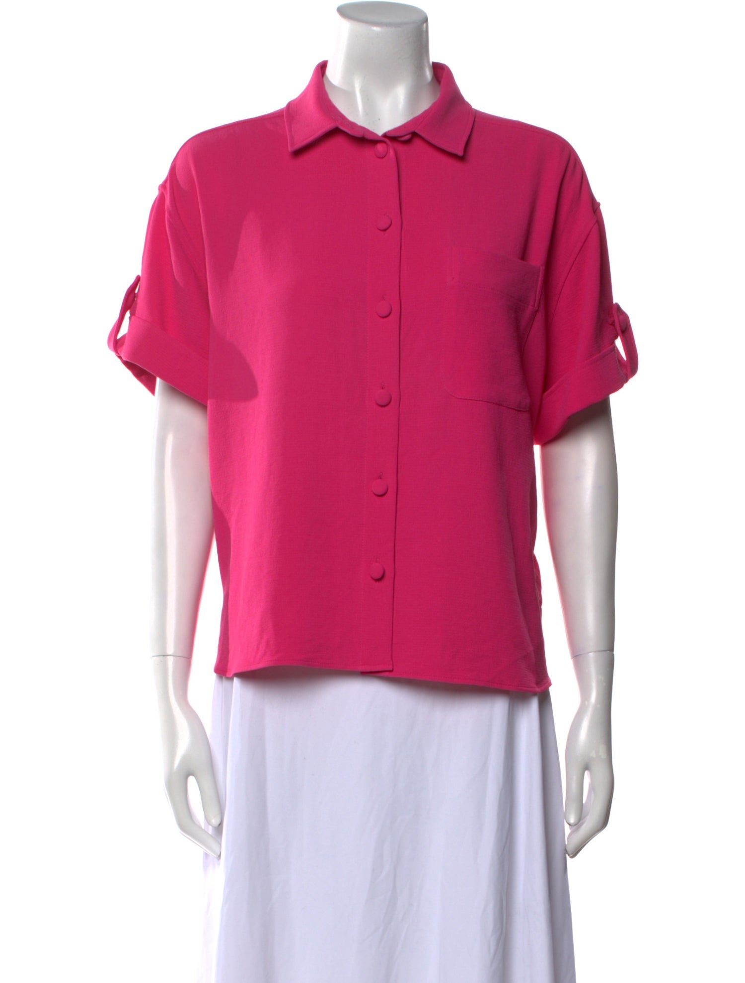 Sézane Short Sleeve Button-Up Top