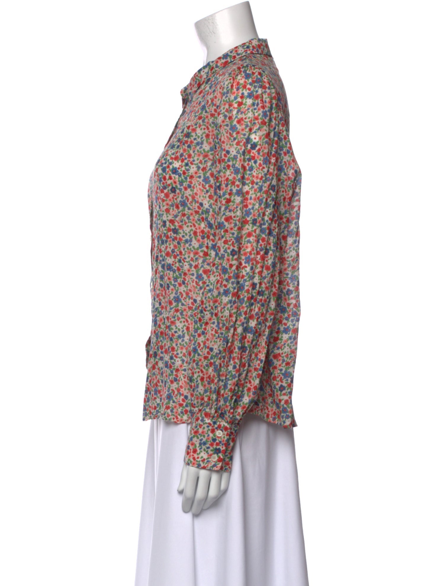 Sézane Floral Print Long Sleeve Blouse