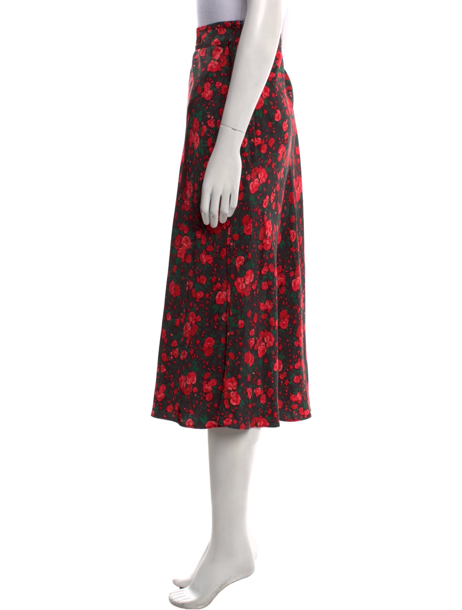 Sézane Floral Print Midi Length Skirt