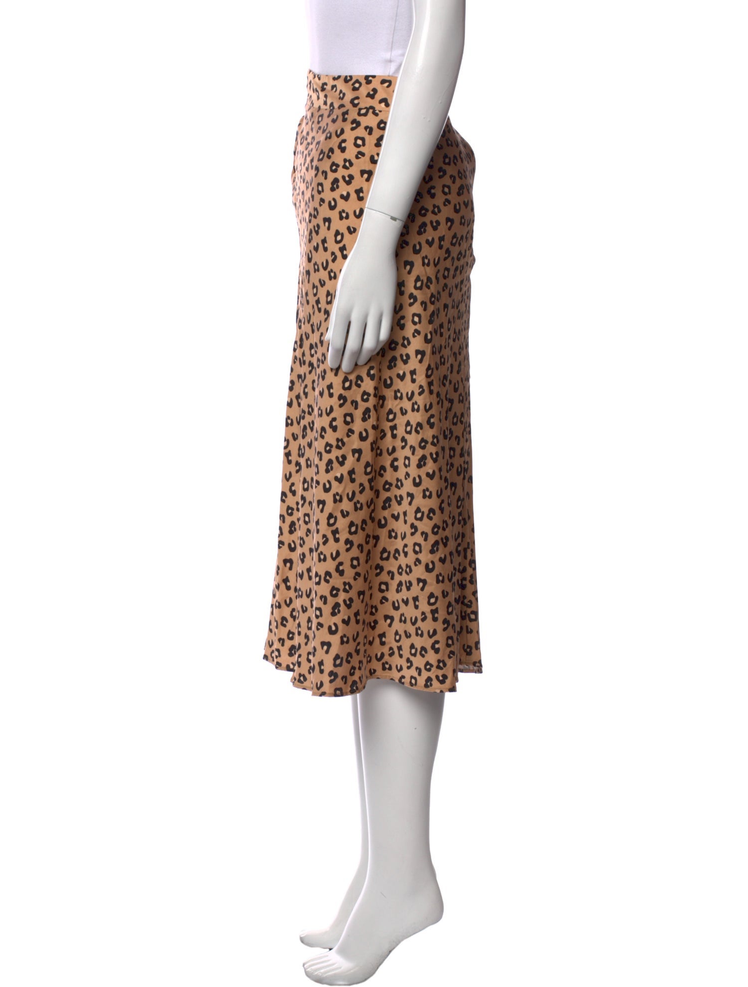 Sézane Animal Print Knee-Length Skirt