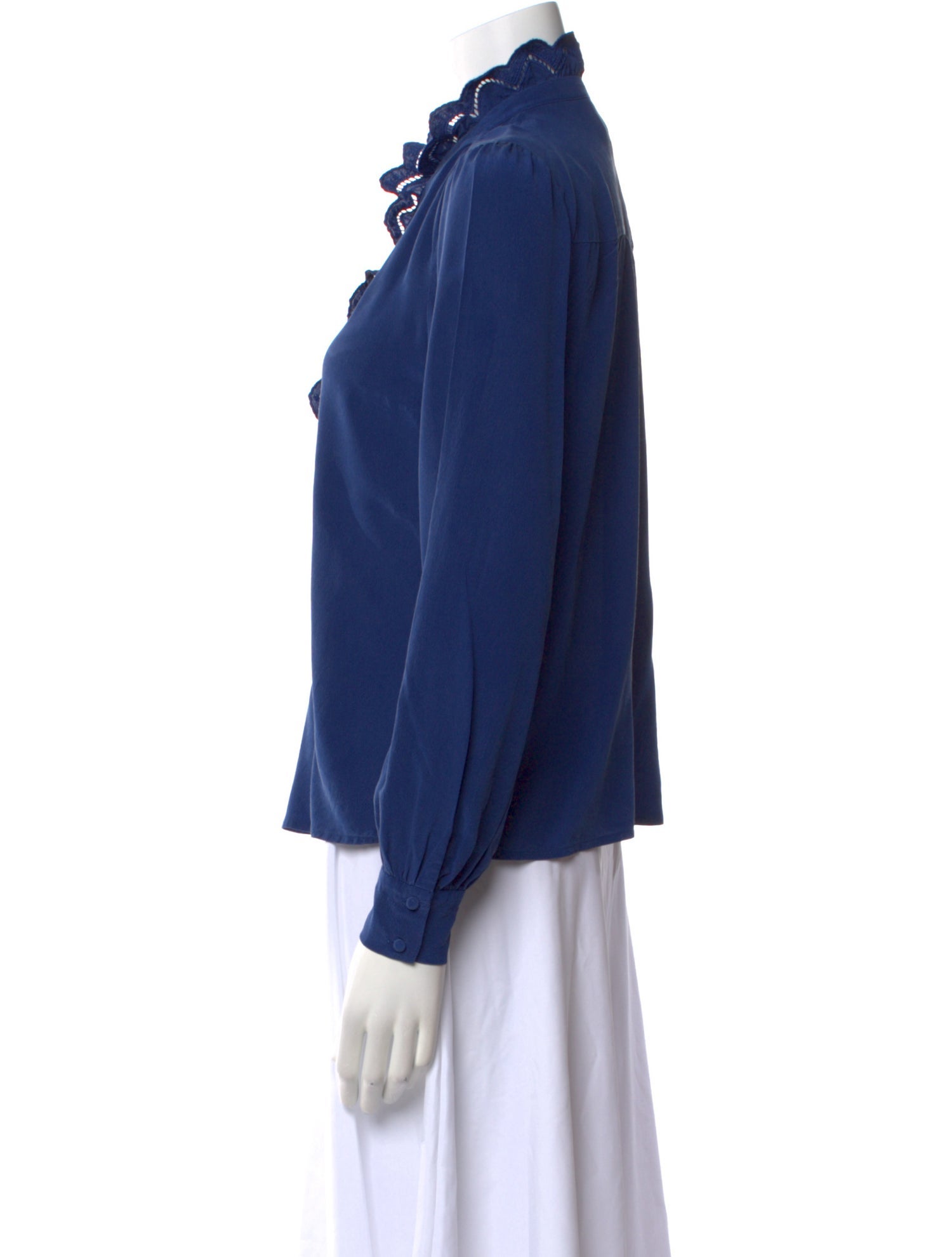 Sézane Silk Mock Neck Blouse