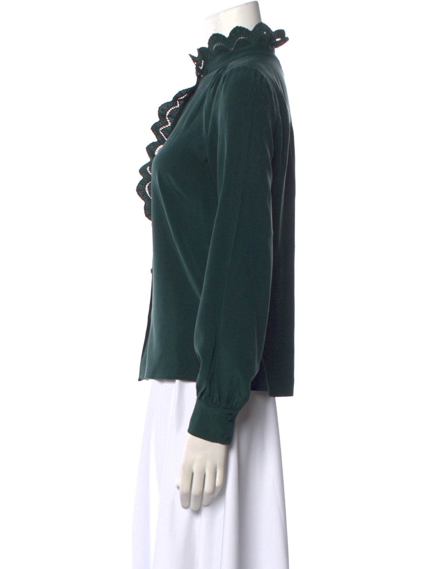 Sézane Silk Mock Neck Blouse