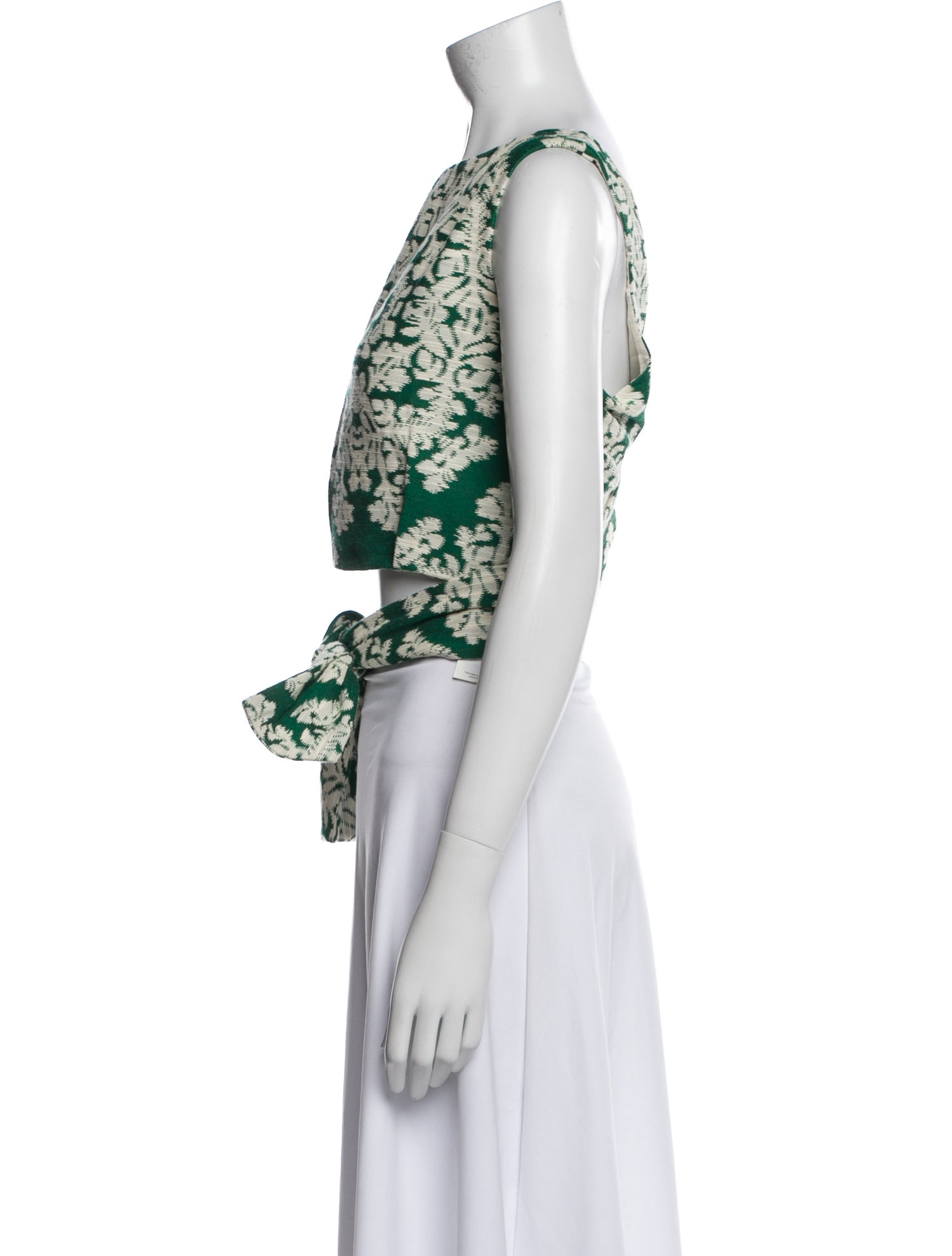 Sézane Floral Print Bateau Neckline Crop Top w/ Tags