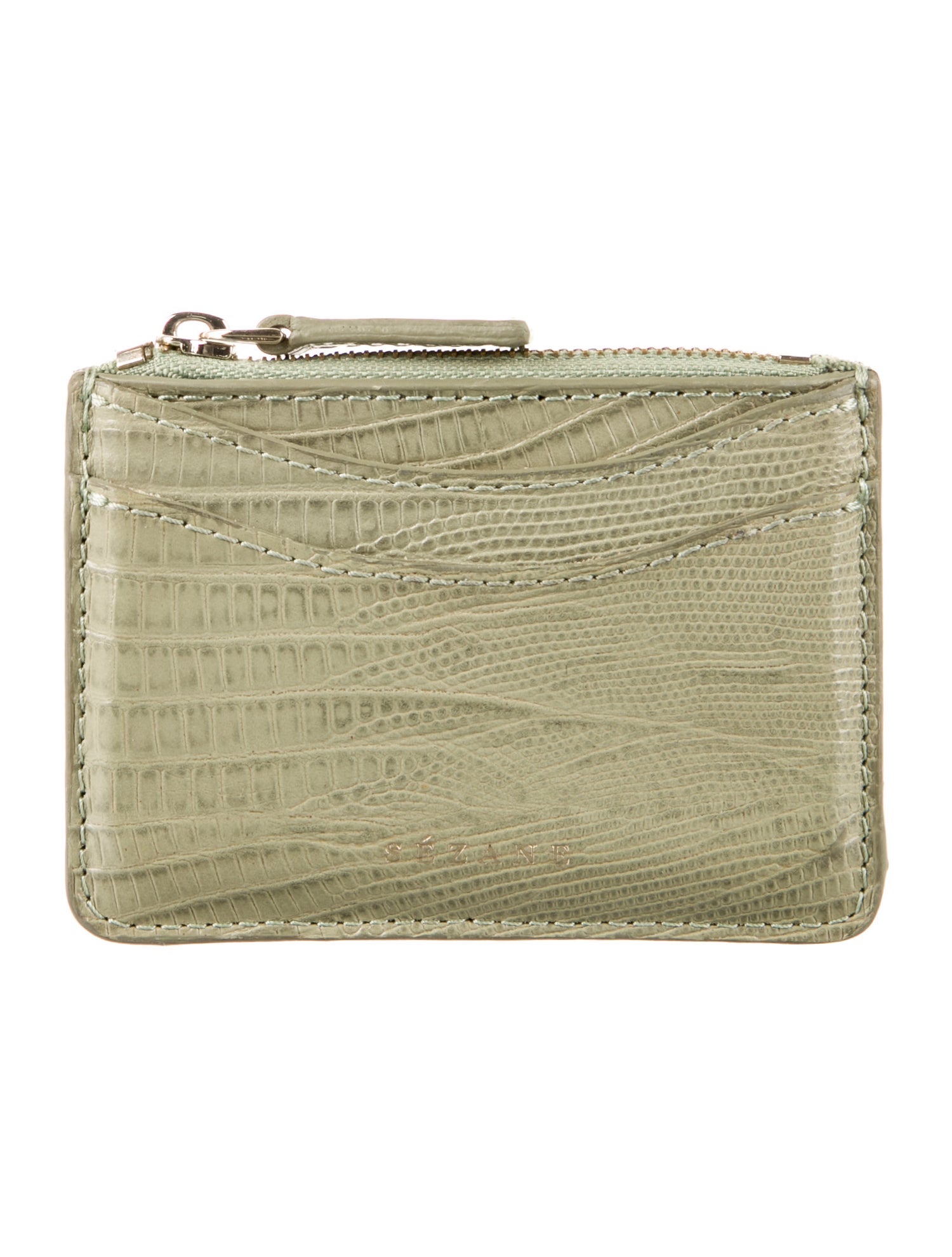 Sézane Embossed Leather Patterned Wallet