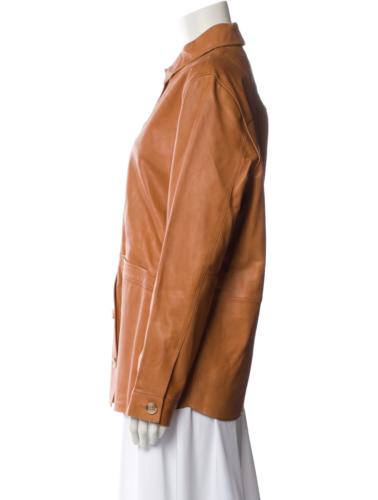 Sézane Lamb Leather Utility Jacket