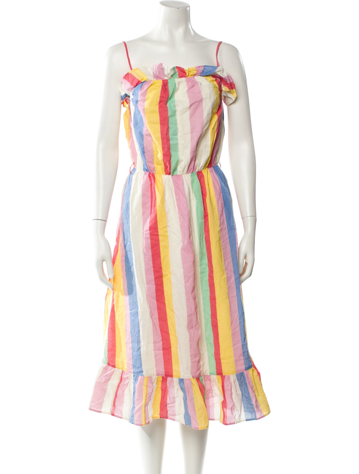 Sézane Striped Midi Length Dress