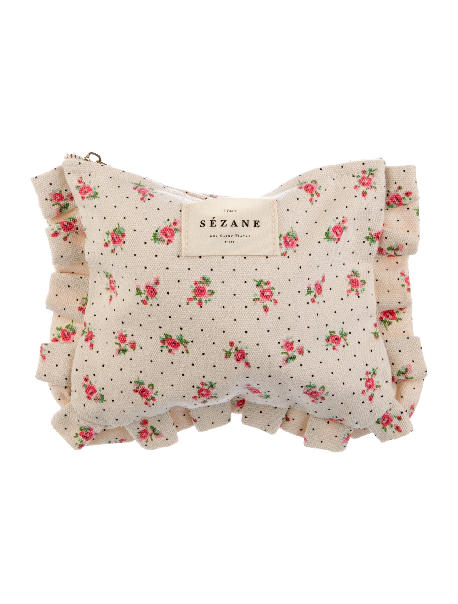 Sézane Floral Printed Cosmetic Bag