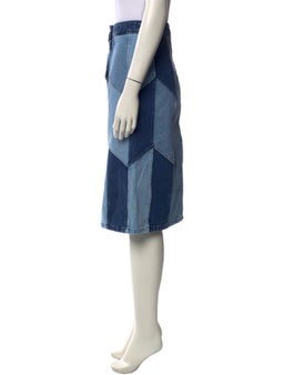 Colorblock Pattern Knee-Length Skirt