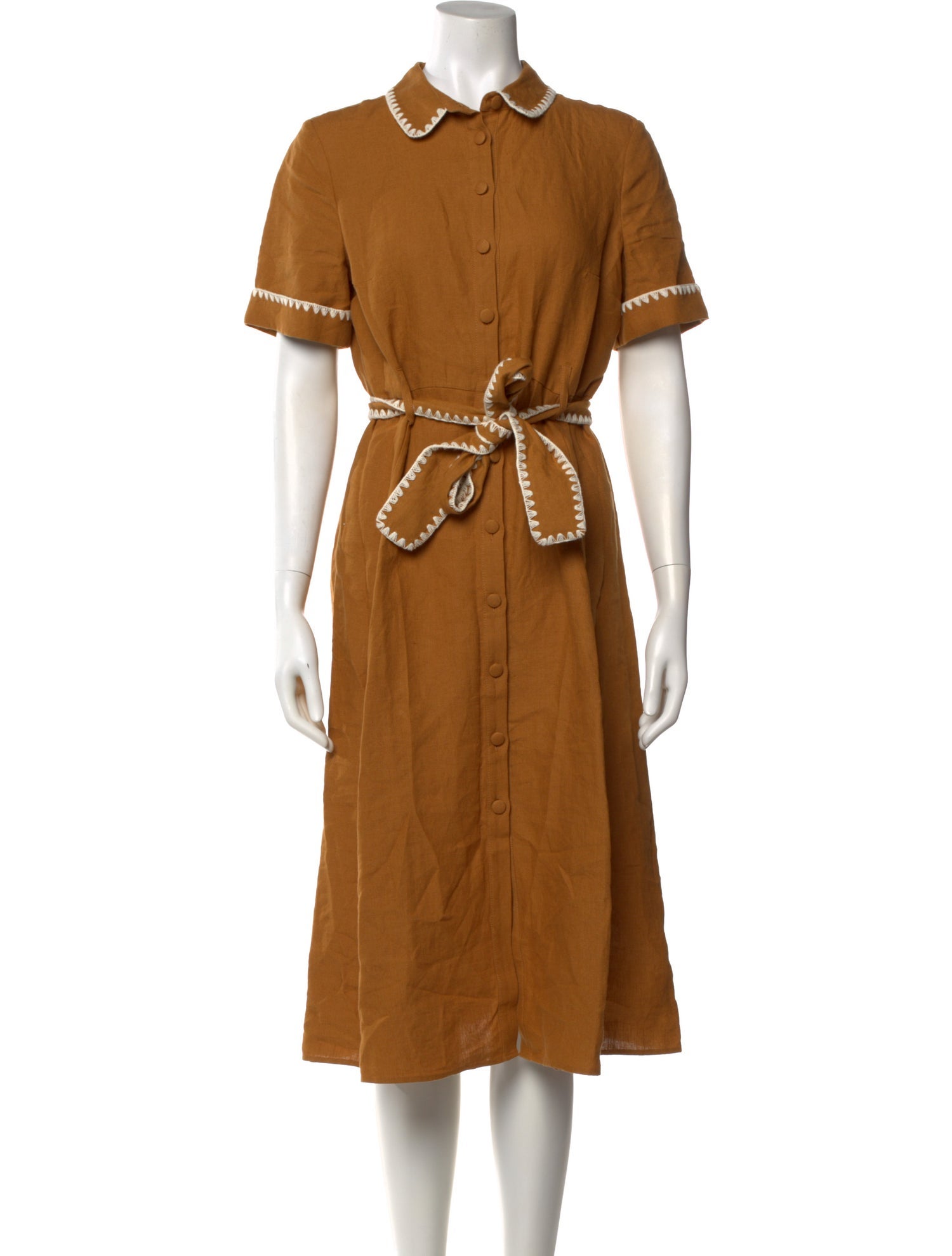 Sézane Linen Midi Length Dress