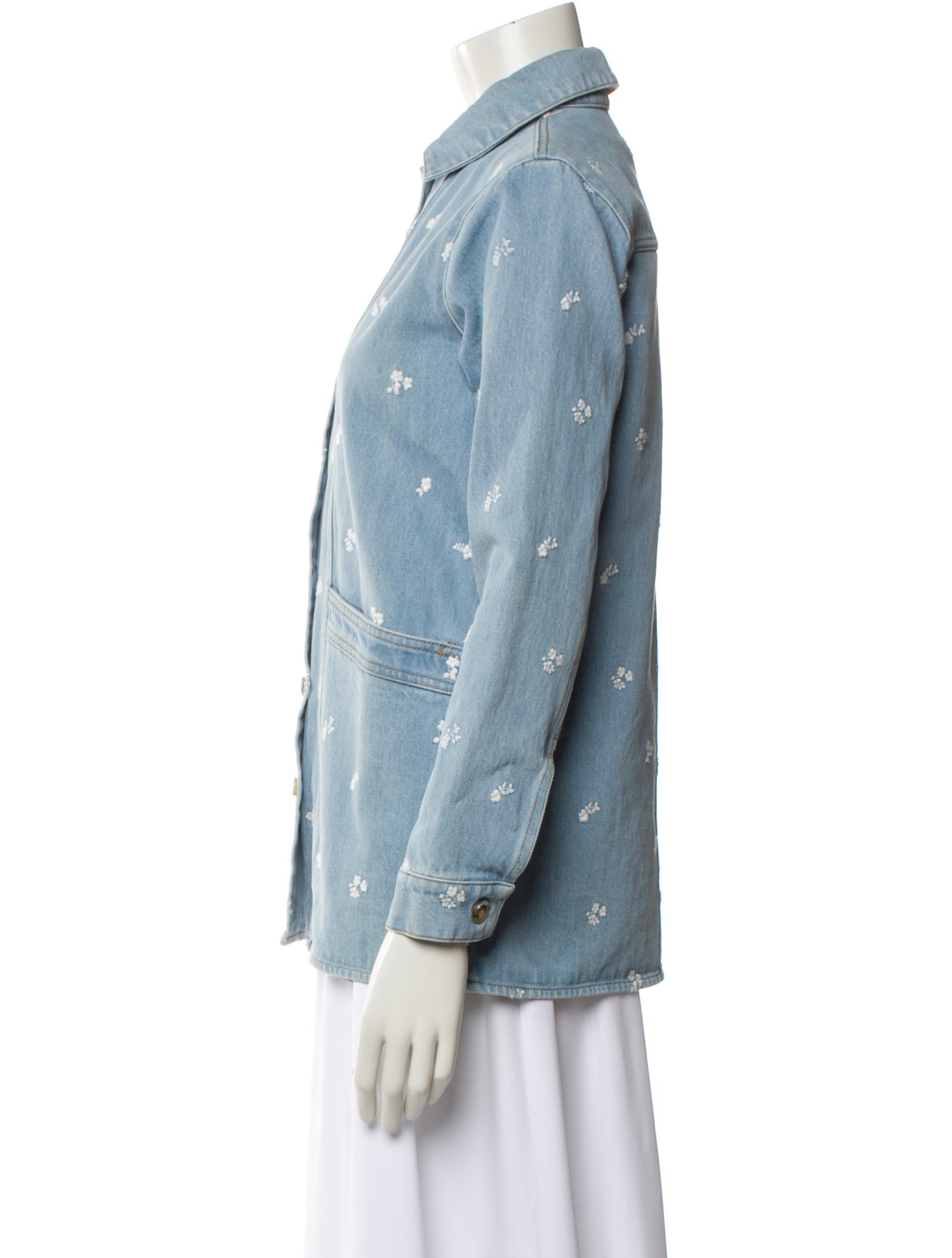 Sézane Printed Denim Jacket