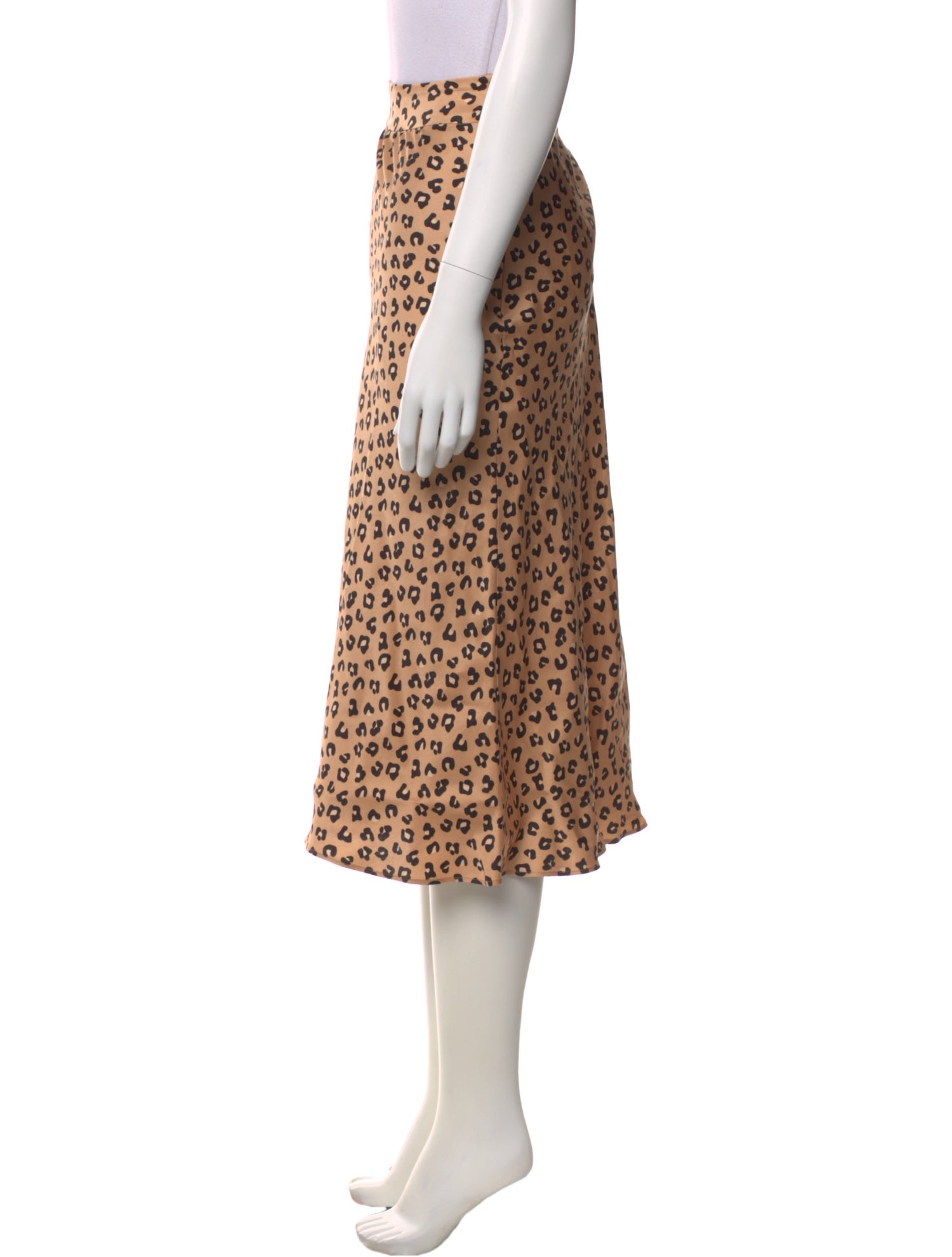 Sézane Animal Print Midi Length Skirt