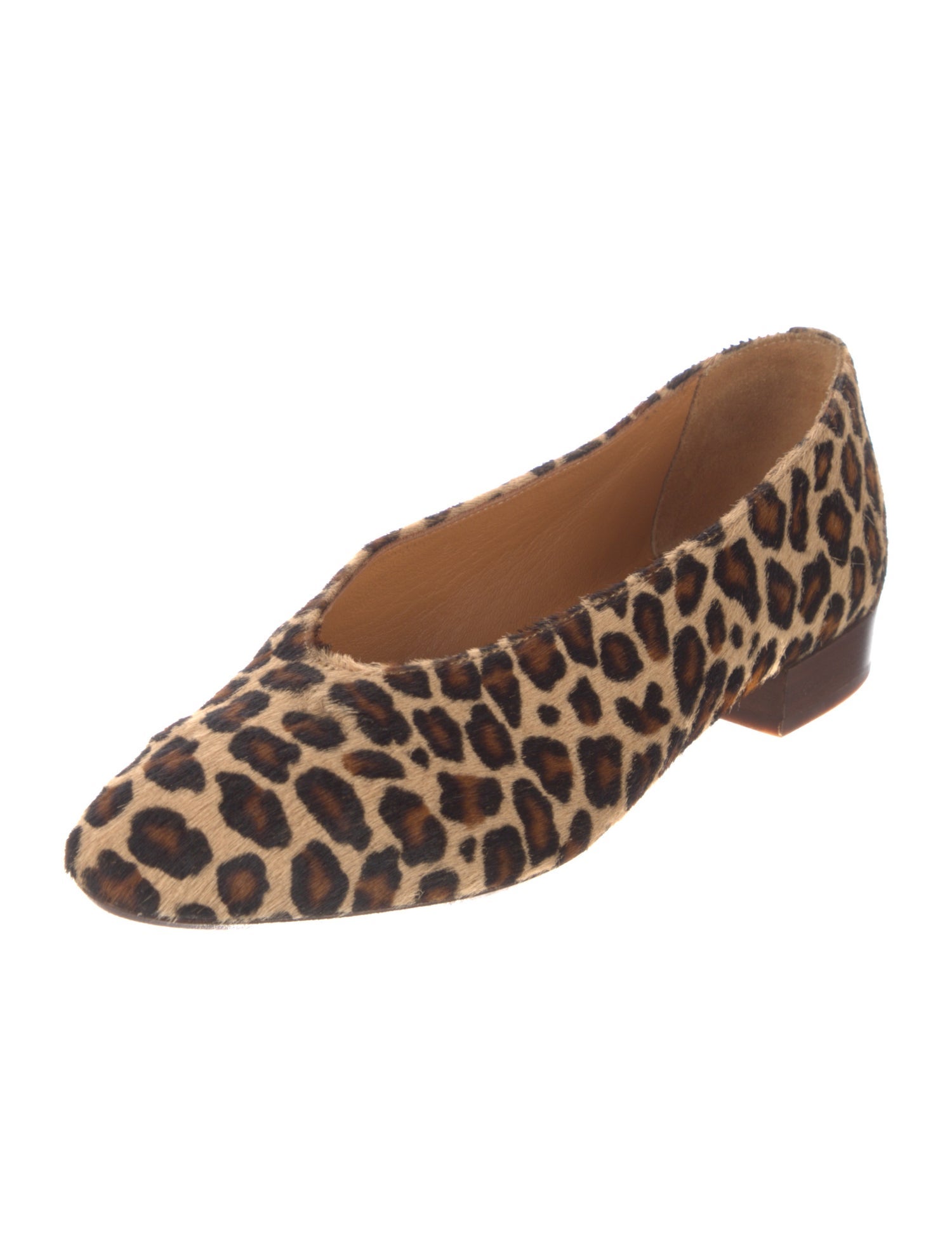 Sézane Ponyhair Animal Print Ballet Flats
