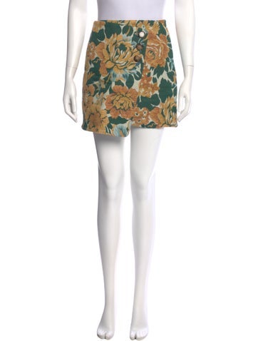 Pre-owned Sézane Printed Mini Skirt W/ Tags In Green