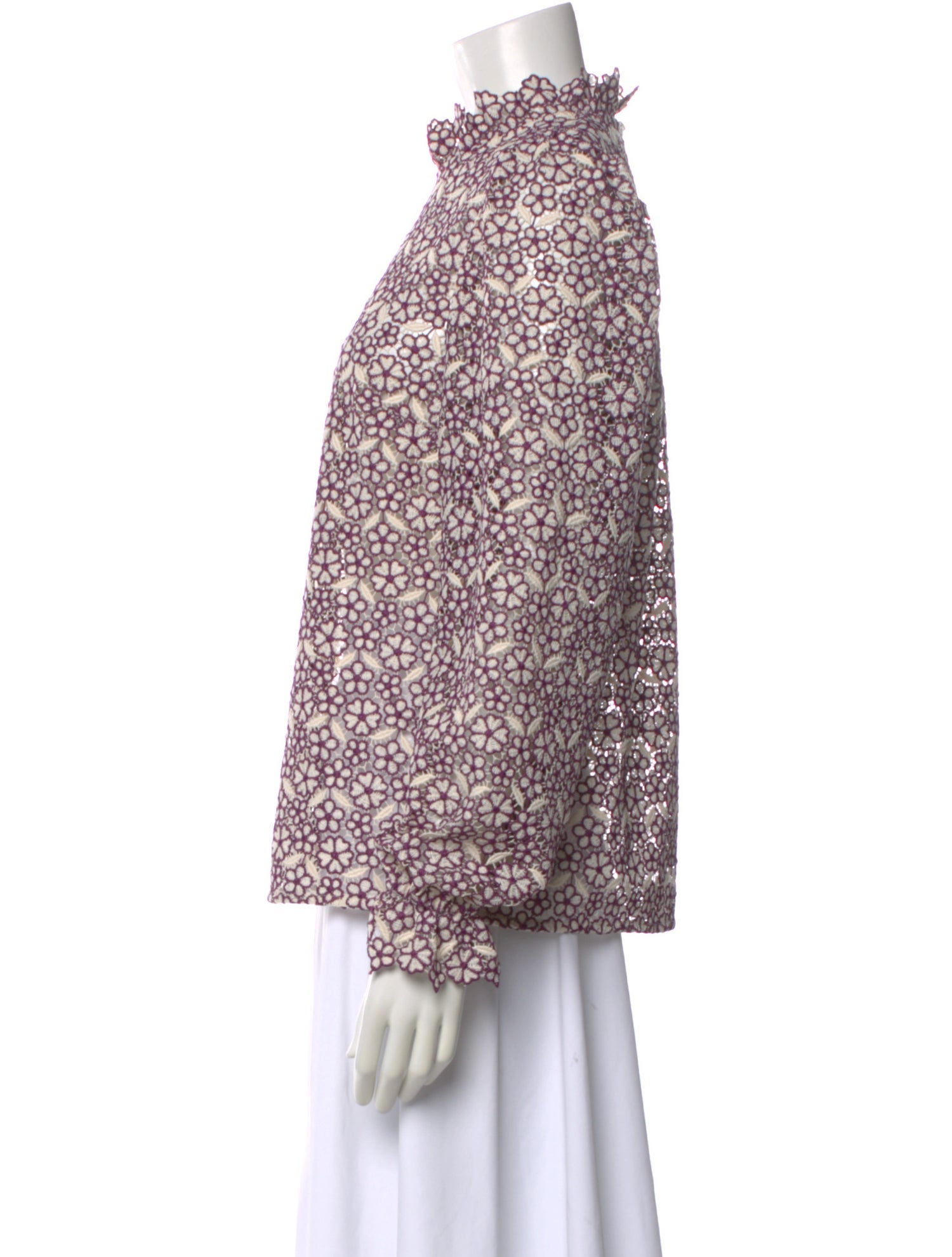 Sézane Floral Print Long Sleeve Blouse