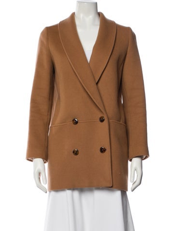 Pre-owned Sézane Wool Peacoat In Brown