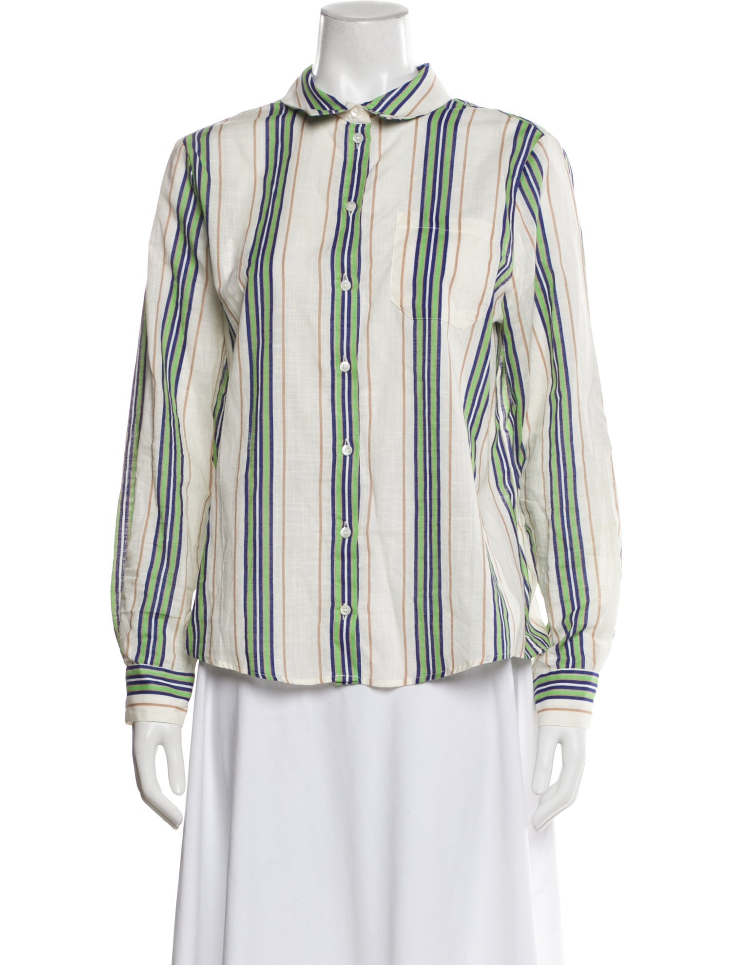 Sézane Striped Long Sleeve Blouse