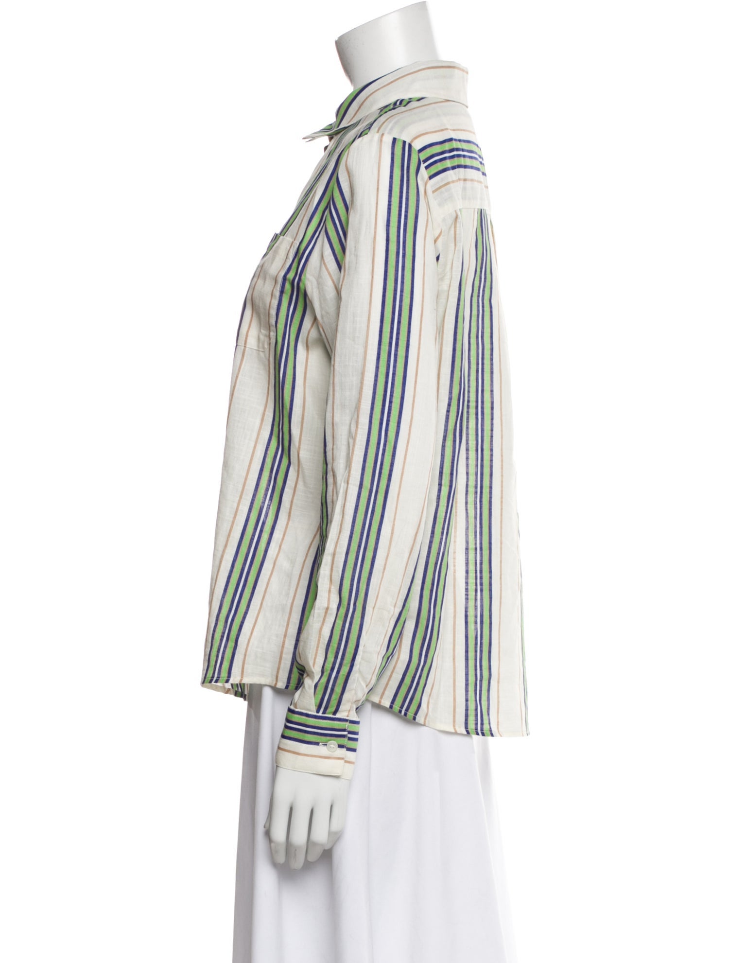Sézane Striped Long Sleeve Blouse