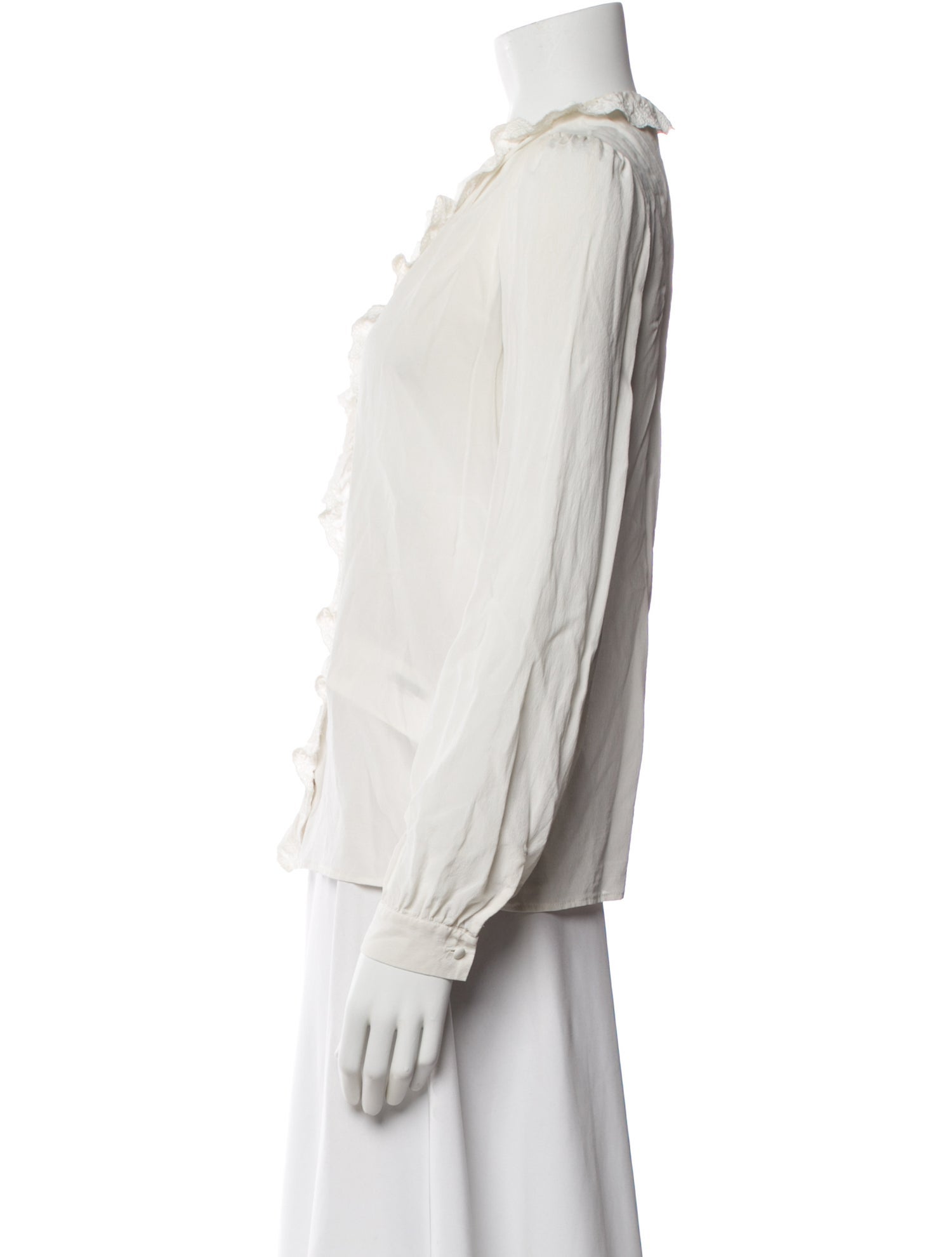 Sézane Silk V-Neck Blouse