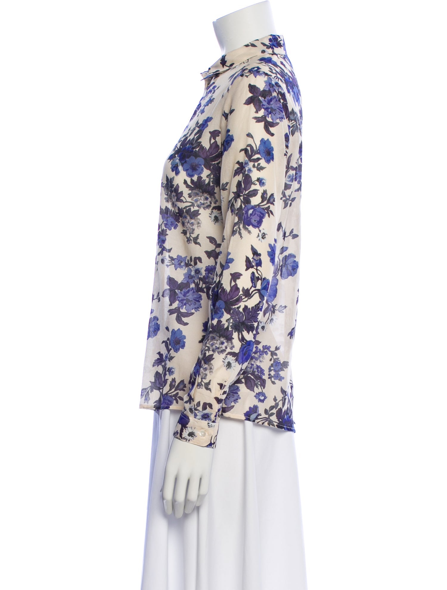 Sézane Floral Print Long Sleeve Blouse