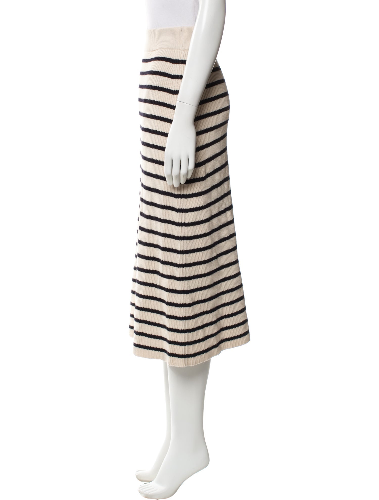 Sézane Striped Midi Length Skirt