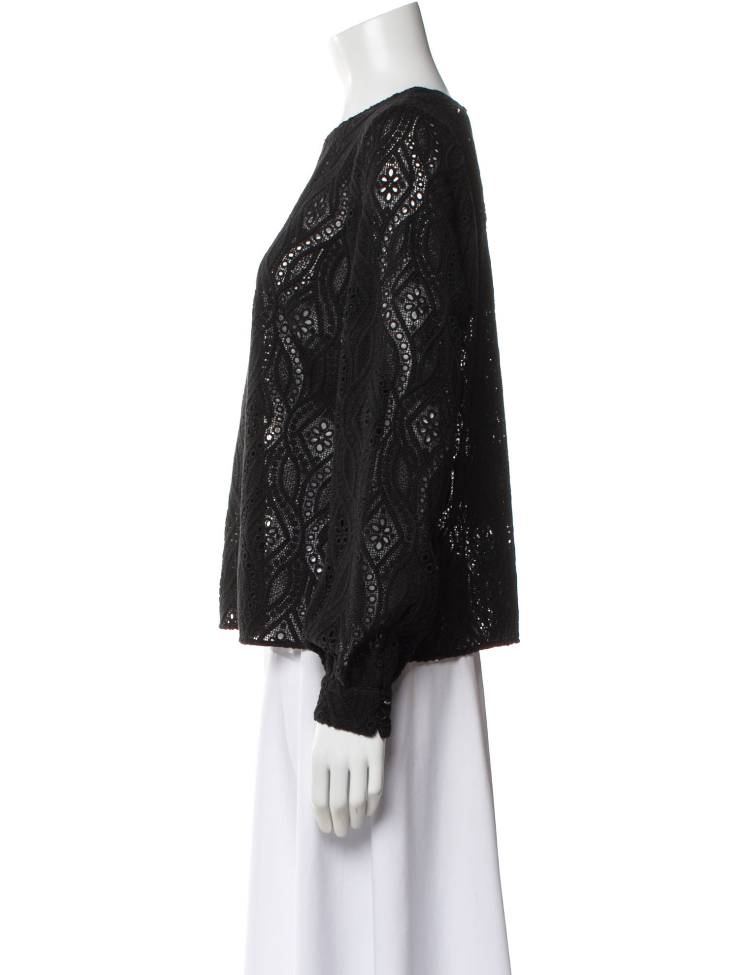 Sézane Patterned Crew Neck Blouse w/ Tags