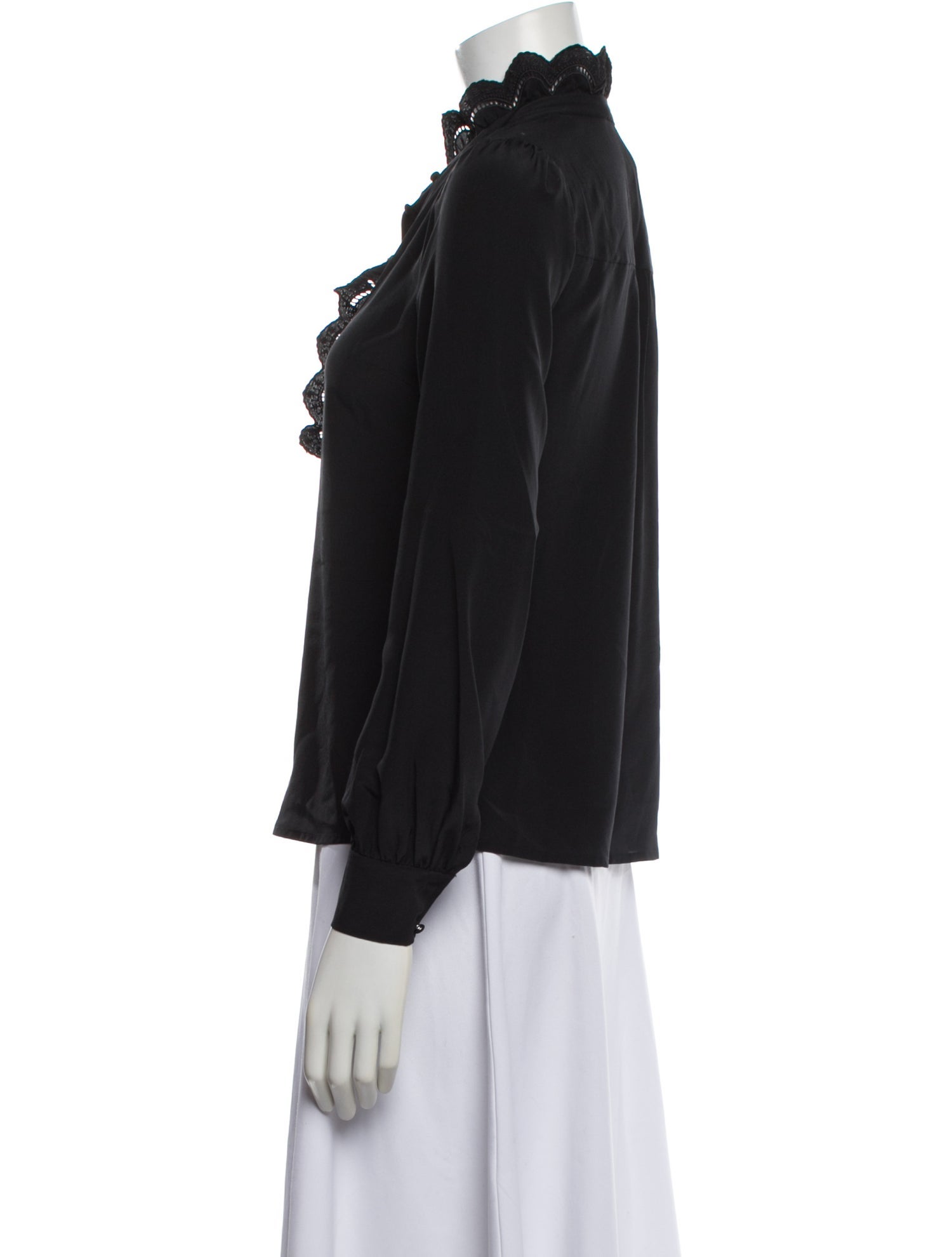 Sézane Silk Long Sleeve Blouse