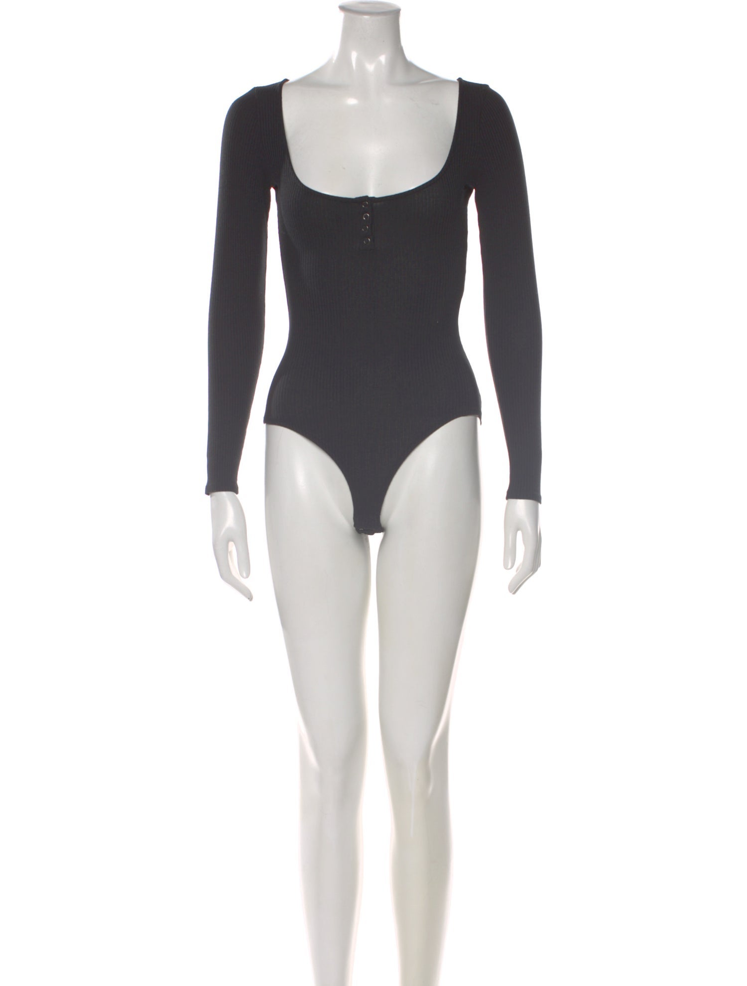 Sézane Square Neckline Long Sleeve Bodysuit