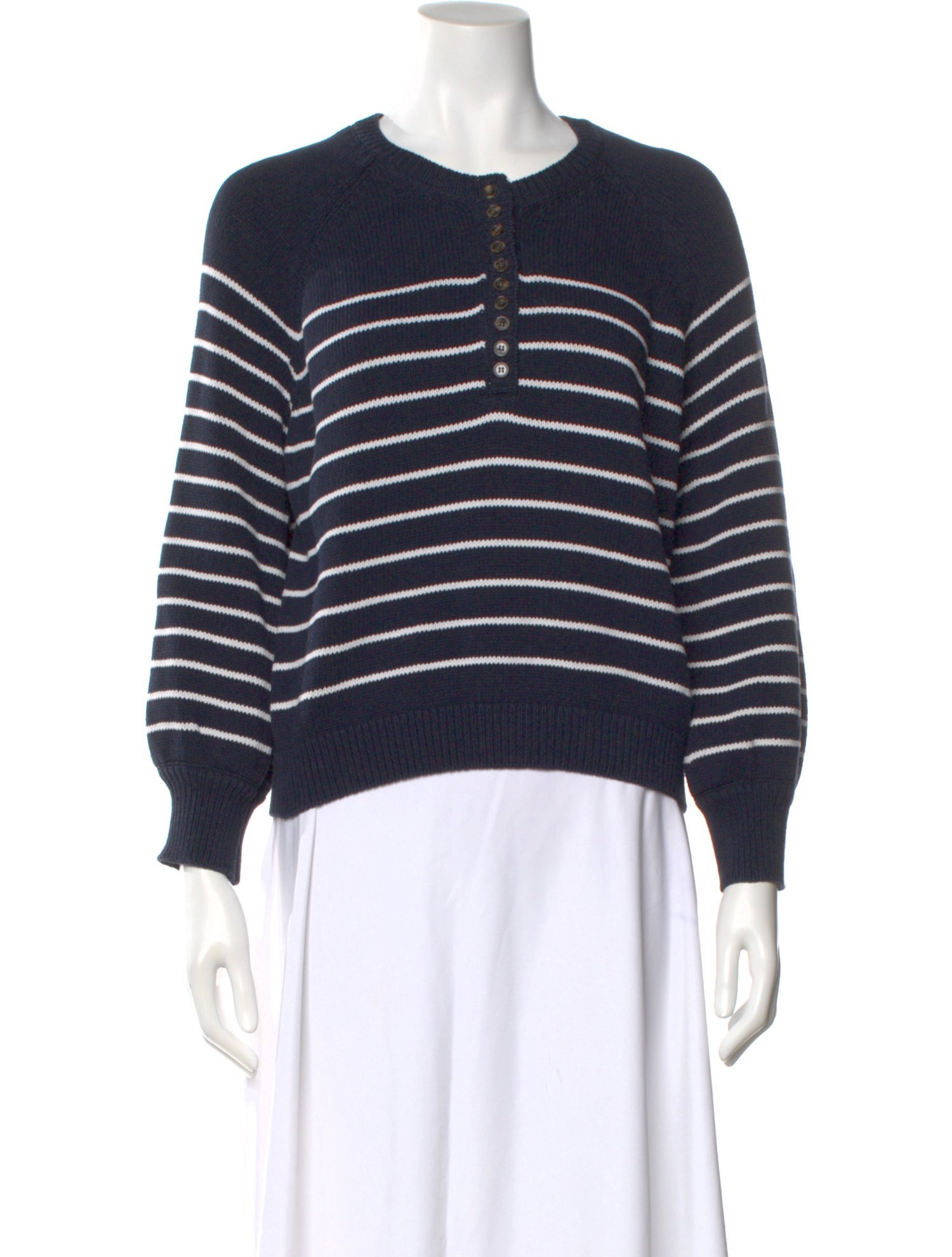 Sézane Striped Crew Neck Sweater