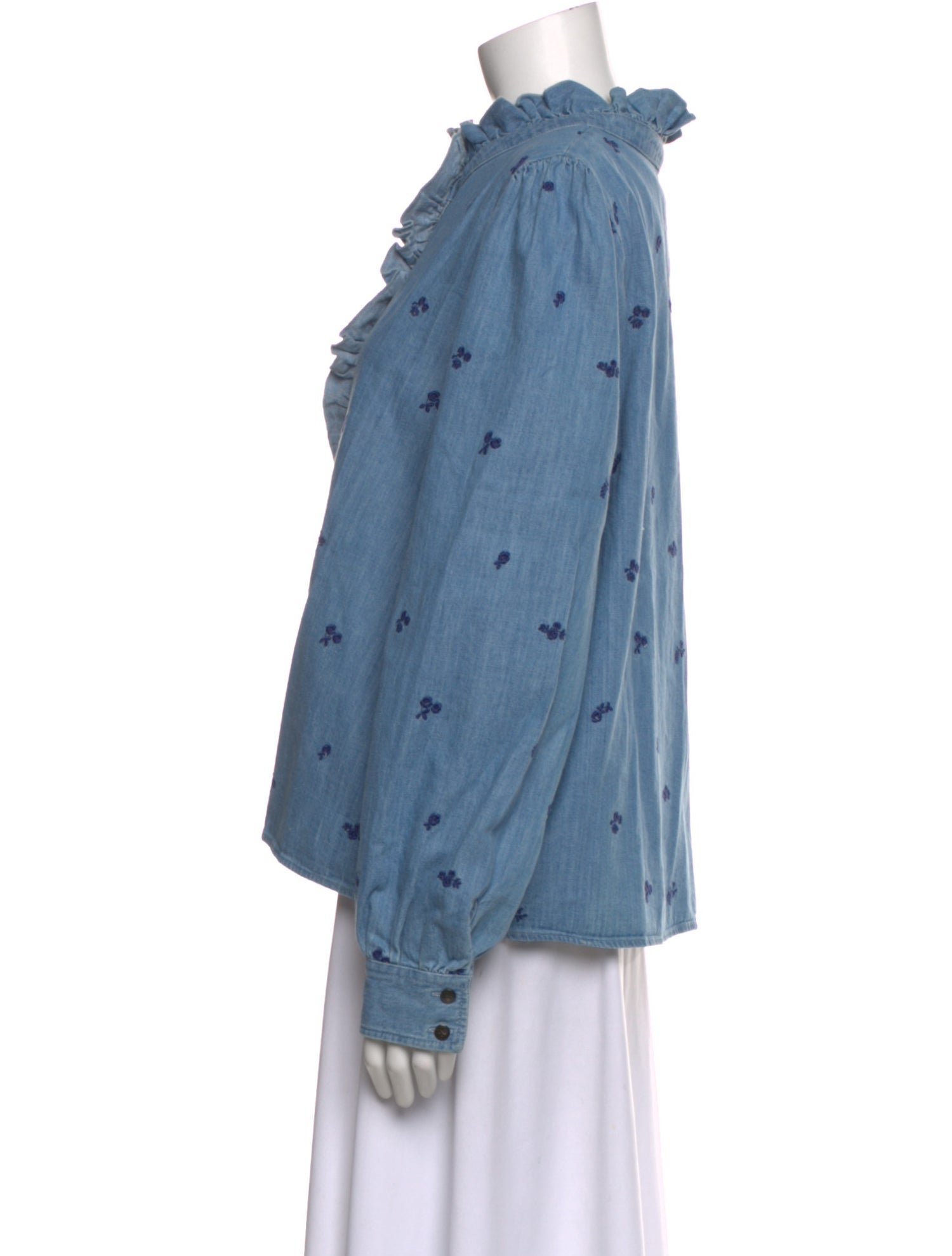 Sézane Floral Print Long Sleeve Blouse