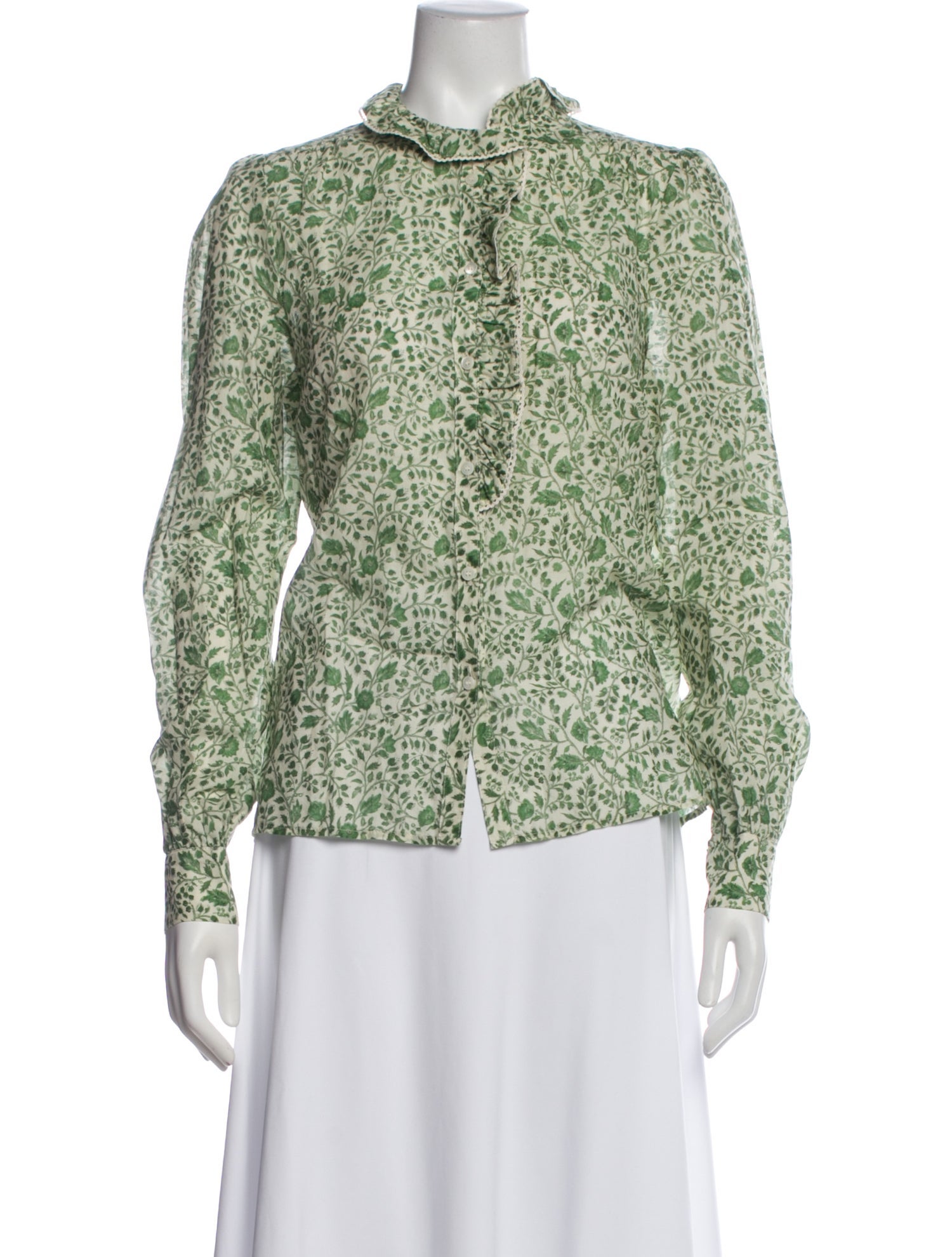 Sézane Floral Print Long Sleeve Blouse