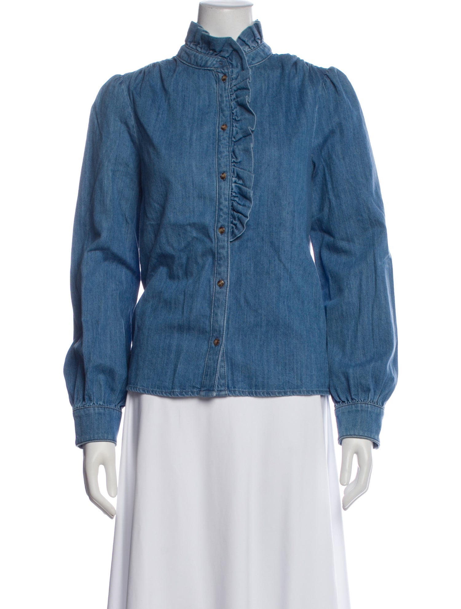 Sézane Long Sleeve Button-Up Top