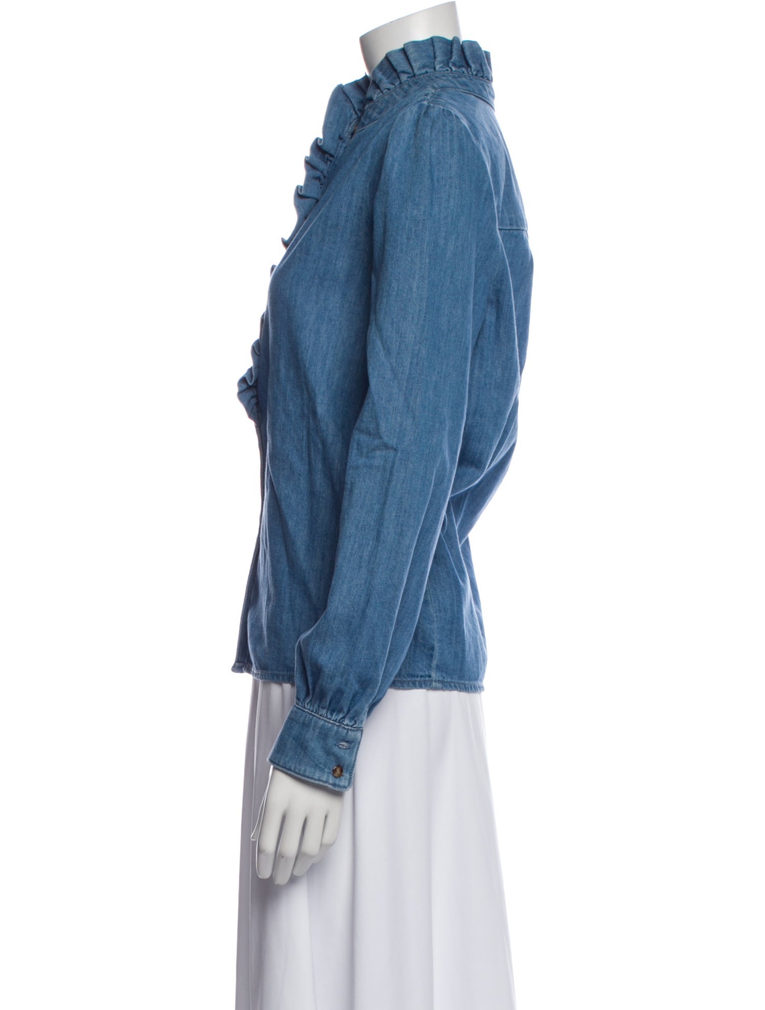 Sézane Long Sleeve Button-Up Top