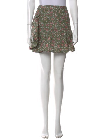 Pre-owned Sézane Floral Print Mini Skirt W/ Tags In Green