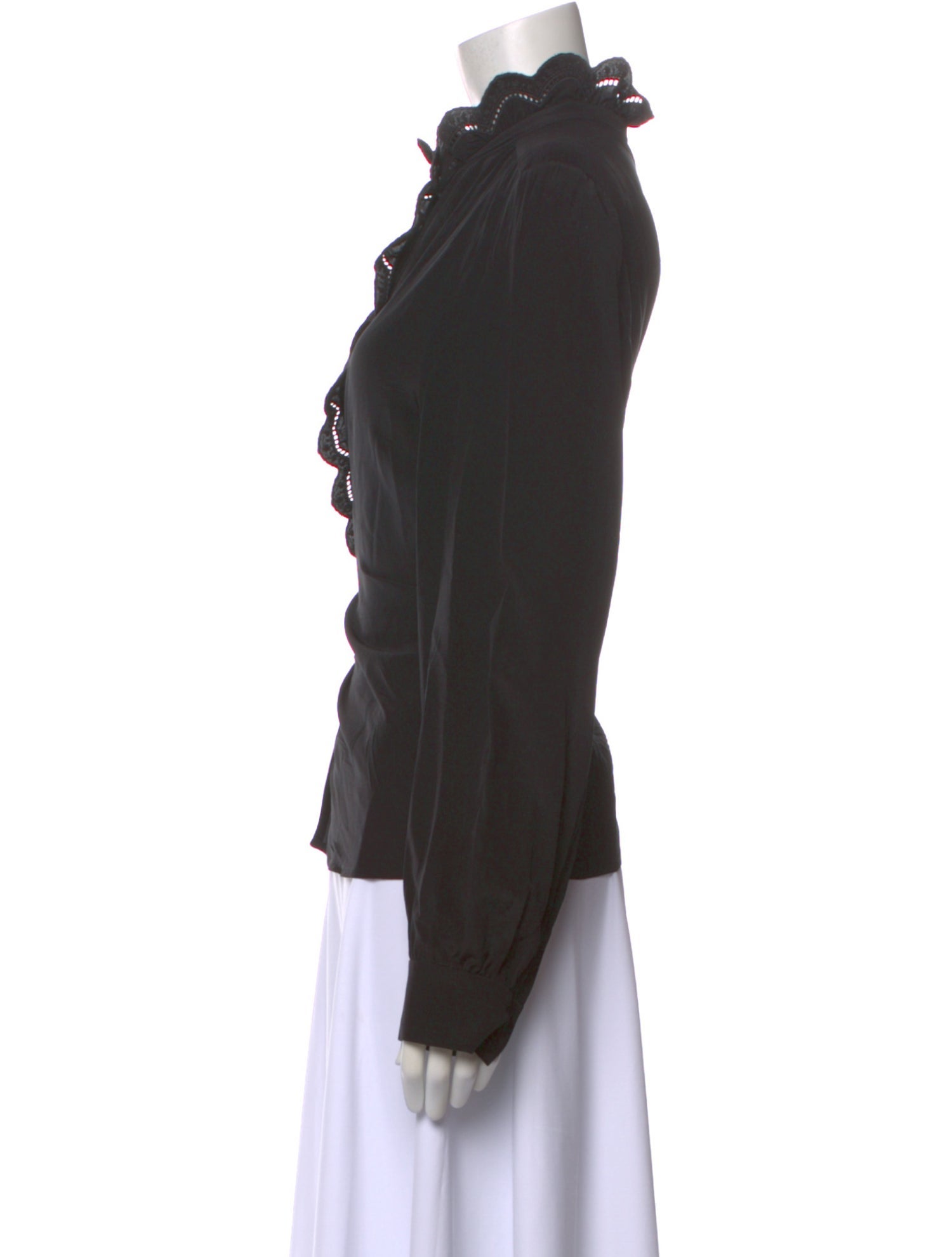 Sézane Silk Long Sleeve Blouse