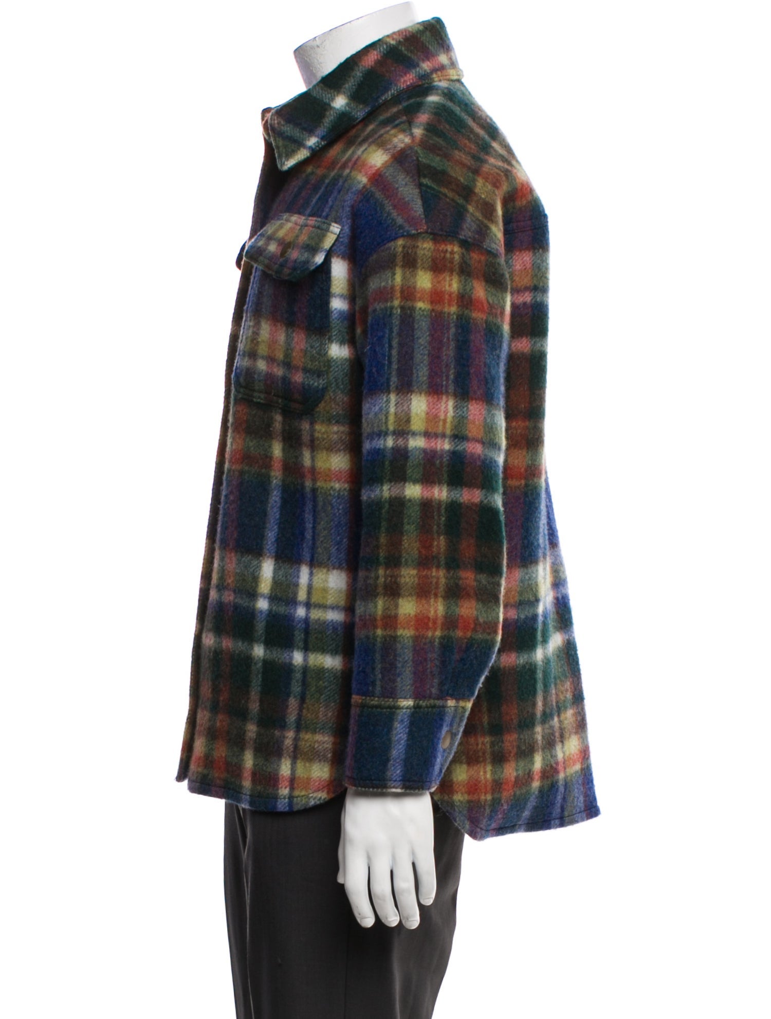 Sézane Wool Plaid Print Jacket